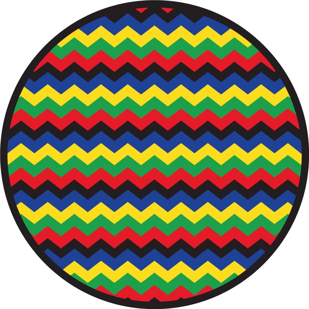 Fargerik zigzag stil vinyl teppe geometrisk - Tenstickers