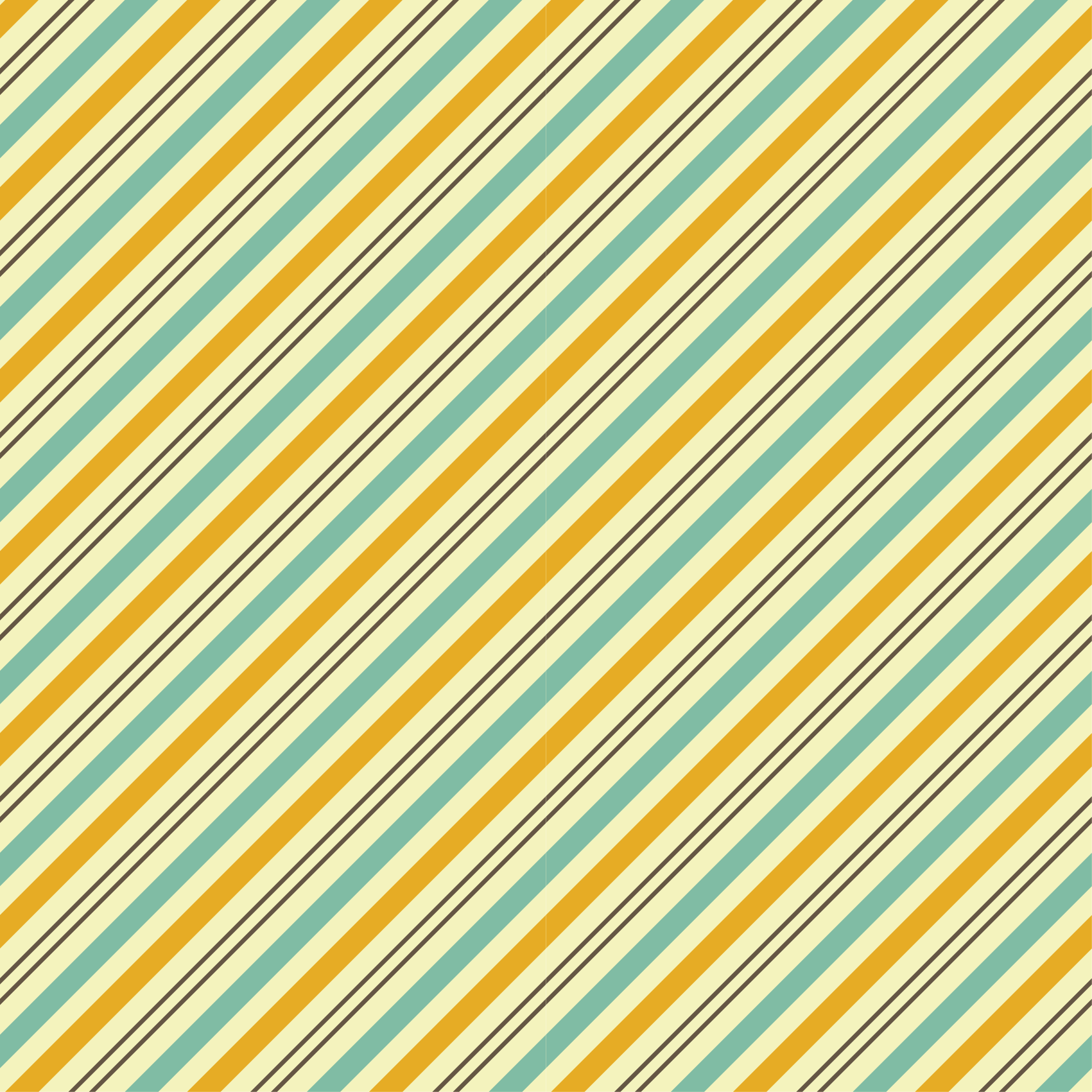 Vintage diagonalt trefarget mønster Vinyl teppe firkant - Tenstickers