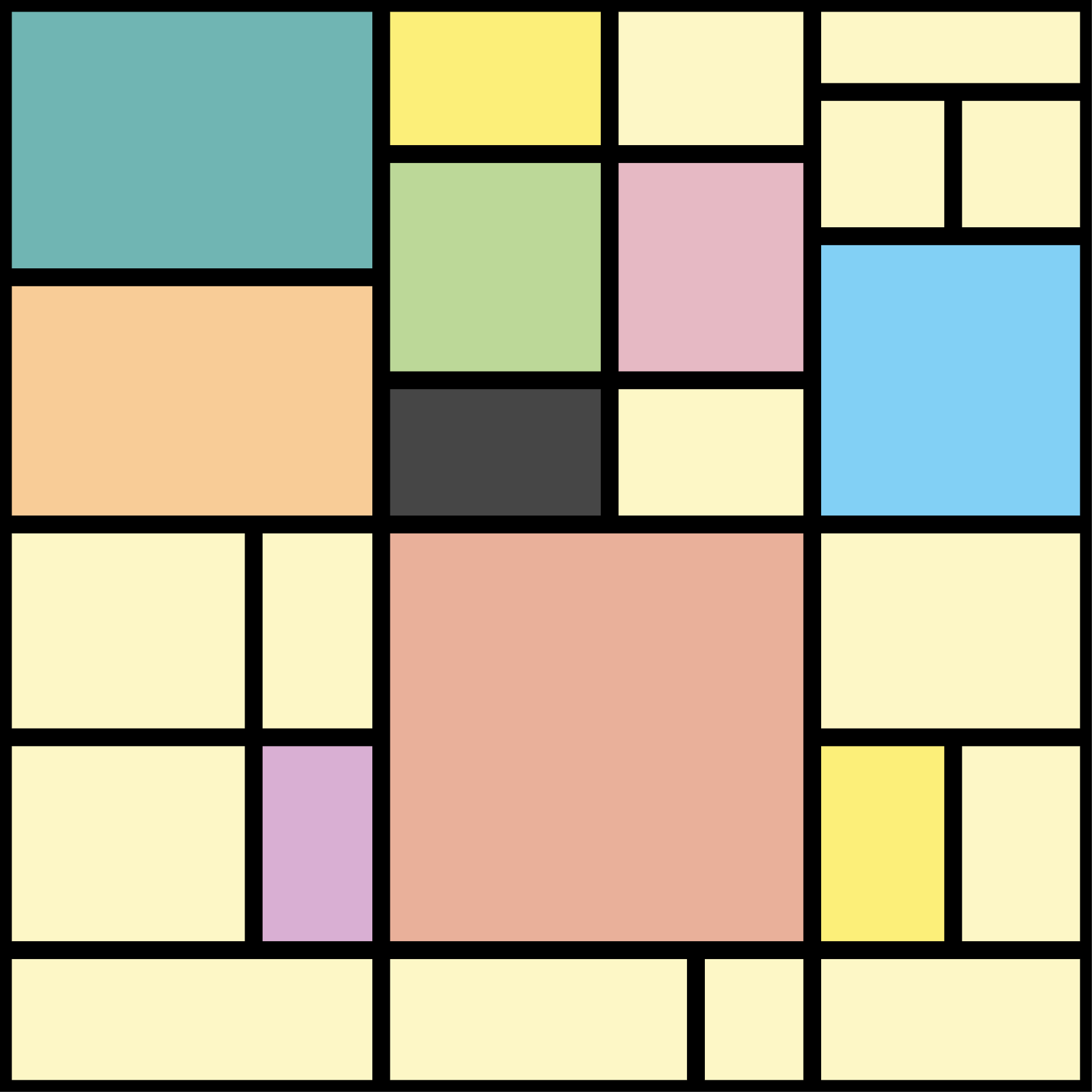 Lappeteppe pastellfargeblokker Vinyl teppe firkant - Tenstickers