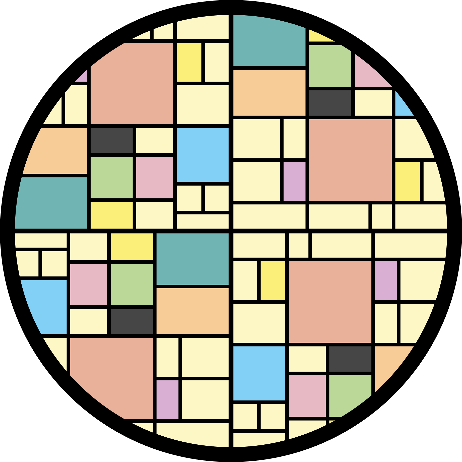 Vinyl teppe geometrisk fargerikt blokkmønster - Tenstickers