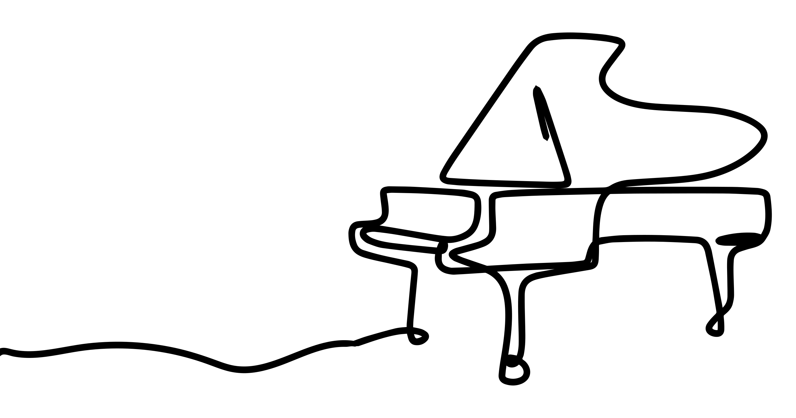 Piano line art søt design vinyl teppe moderne - Tenstickers