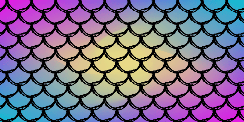 Fargerikt skalamønster Vinyl teppe flere barn - Tenstickers