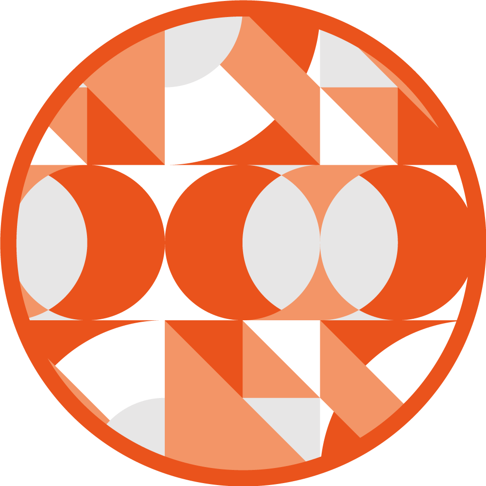 Oransje retromønstre vinyl teppe geometrisk - Tenstickers