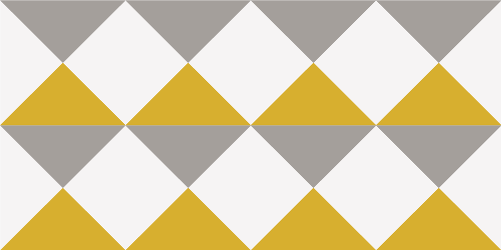 Grå og gule diamanter vinyl teppe geometrisk - Tenstickers