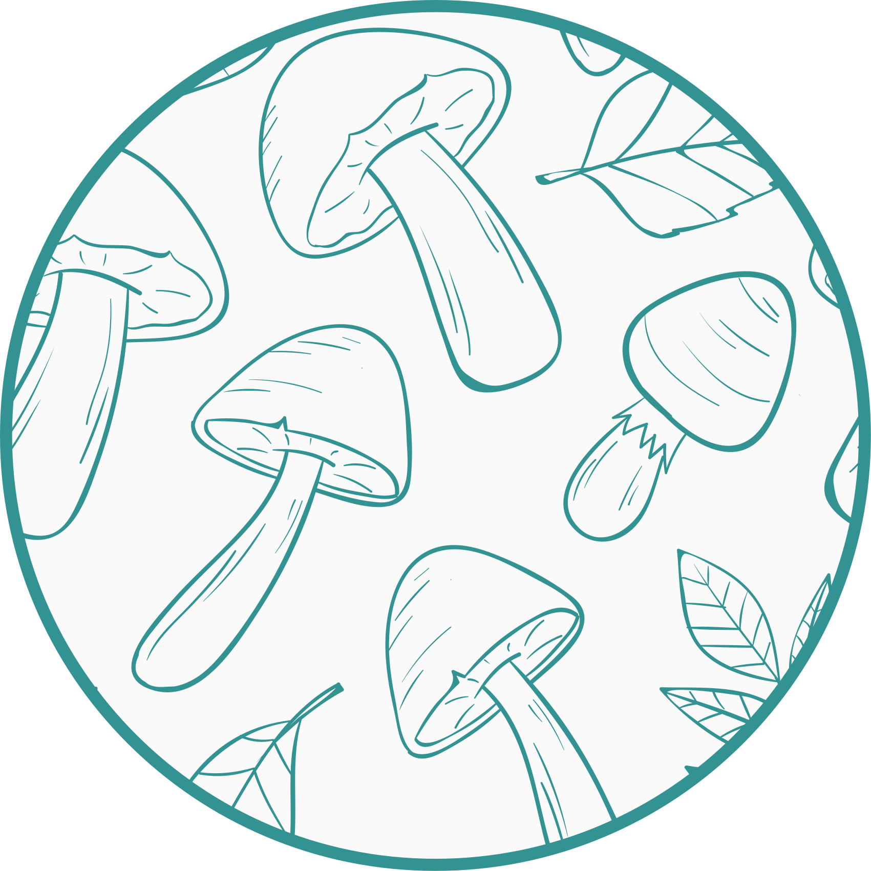 Motiv av soppblader vinyl teppe natur - Tenstickers