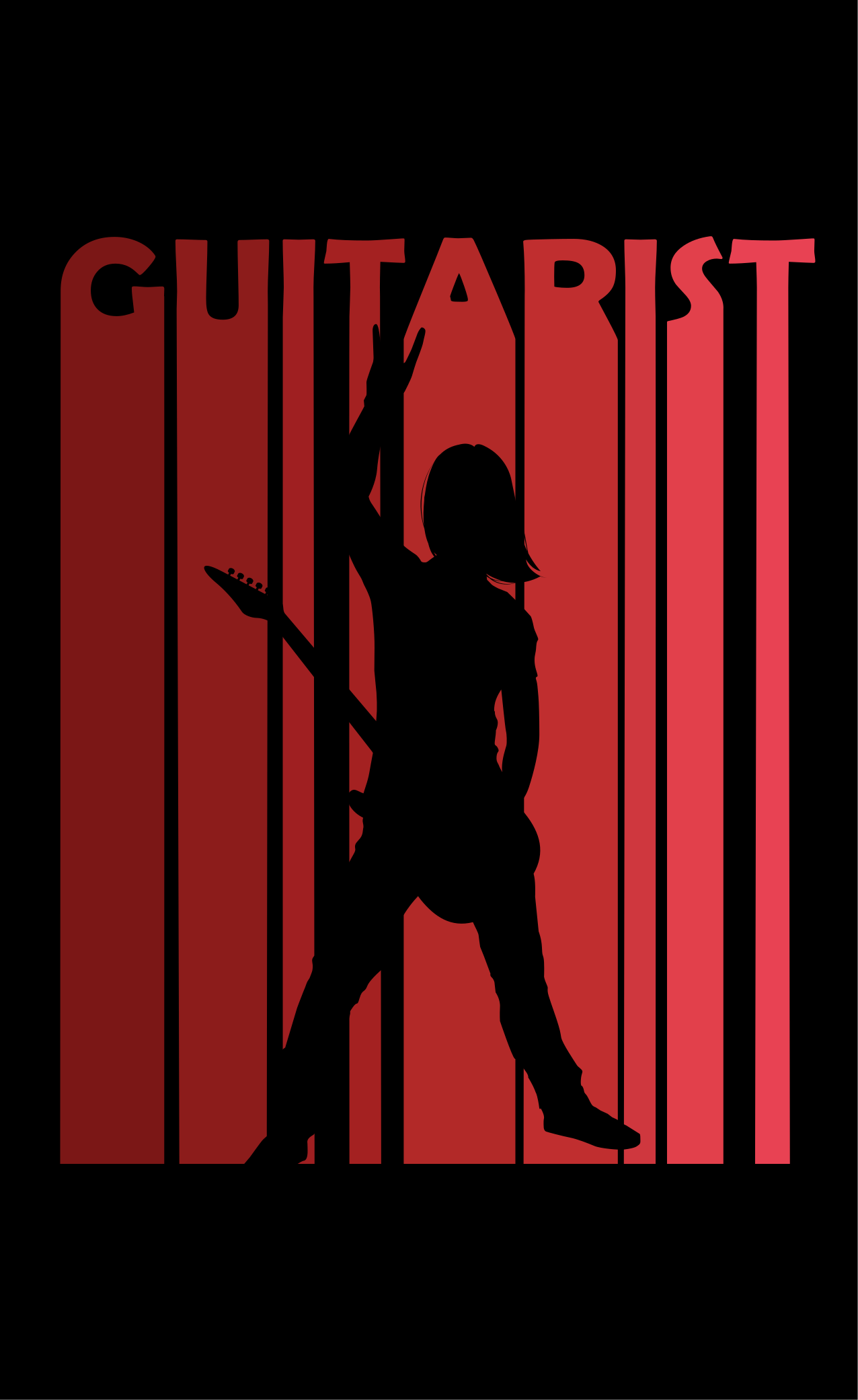 Gitarist silhuett vinyl teppe tekstur - Tenstickers