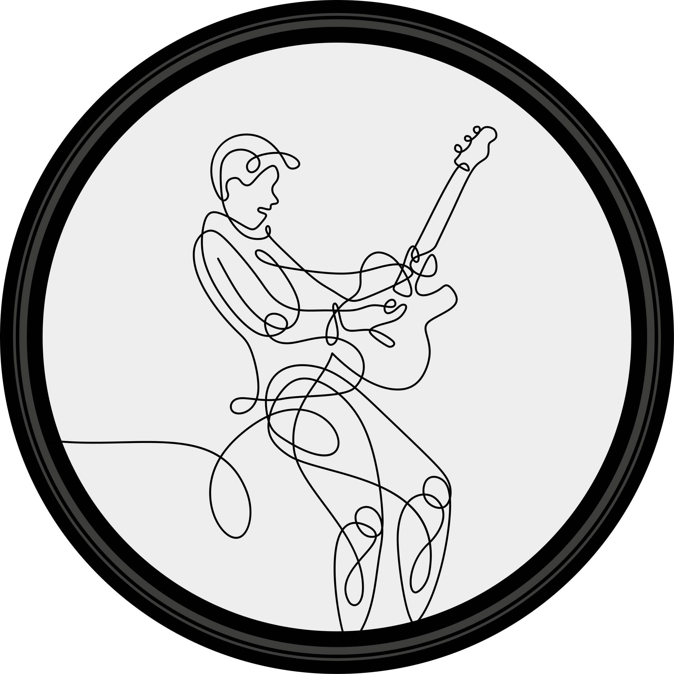 Gitar elegant minimalistisk design vinyl teppe moderne - Tenstickers