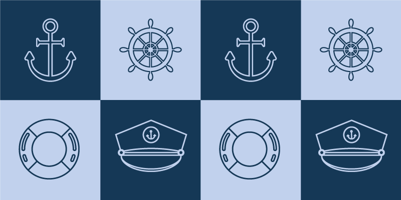 Marine symboler fliser vinyl teppe kjøkken - Tenstickers