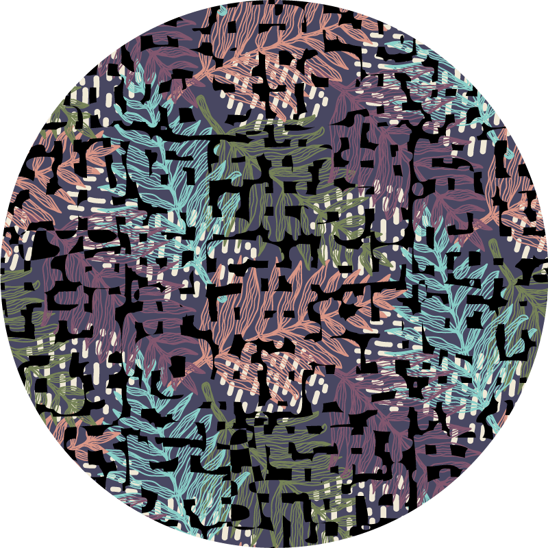 Bladrike botaniske elementer vinyl teppe blomster og planter - Tenstickers