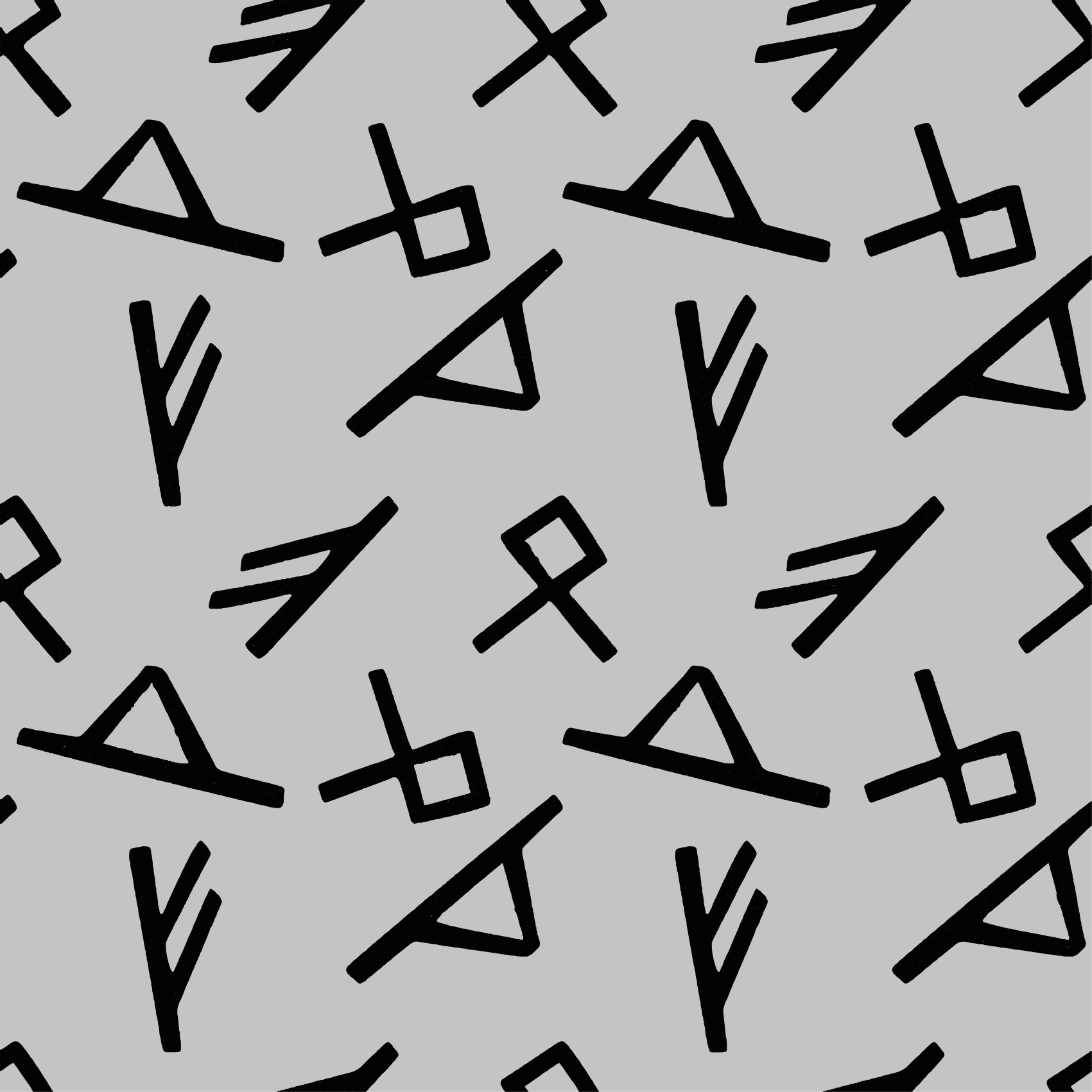 Grå og svart nordisk design vinyl teppe etnisk - Tenstickers