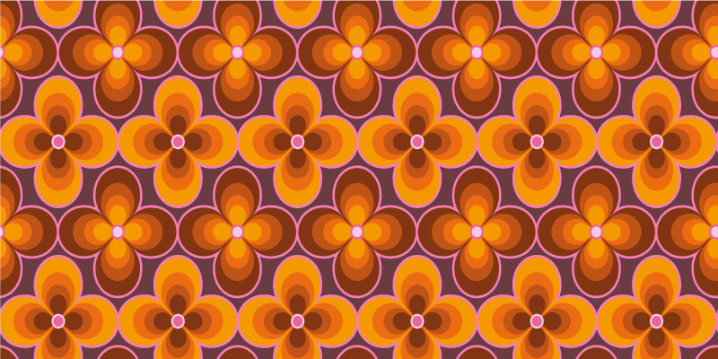 Retro blomstermønster vinyl teppe vintage - Tenstickers