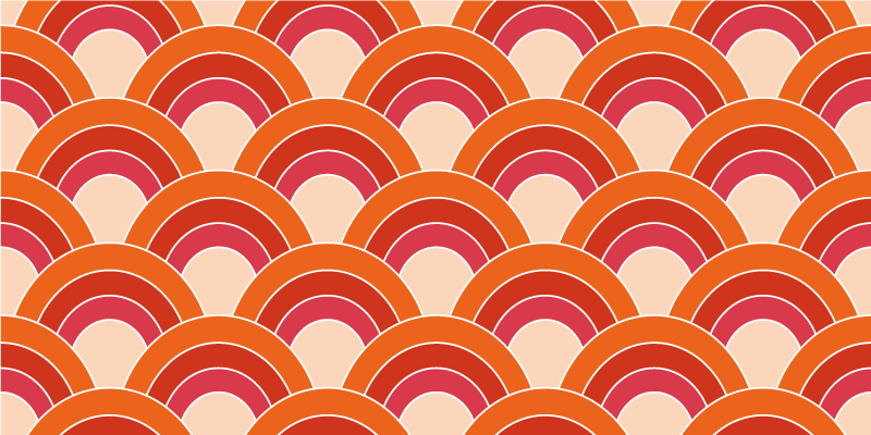 Fargerike buede mønstre vinyl teppe geometrisk - Tenstickers