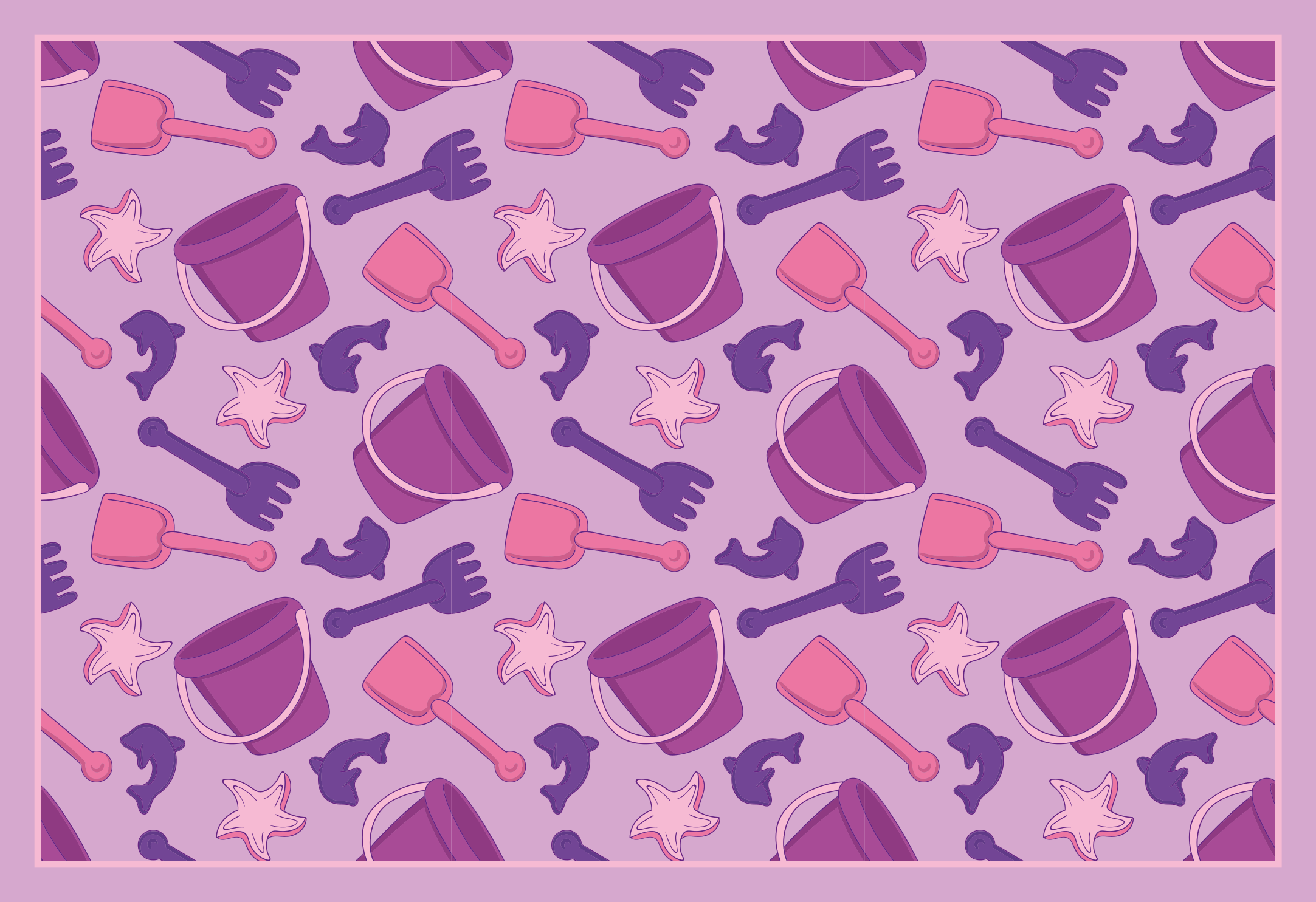 Håndtegnet sommer strand spill mønster vinyl teppe moderne - Tenstickers