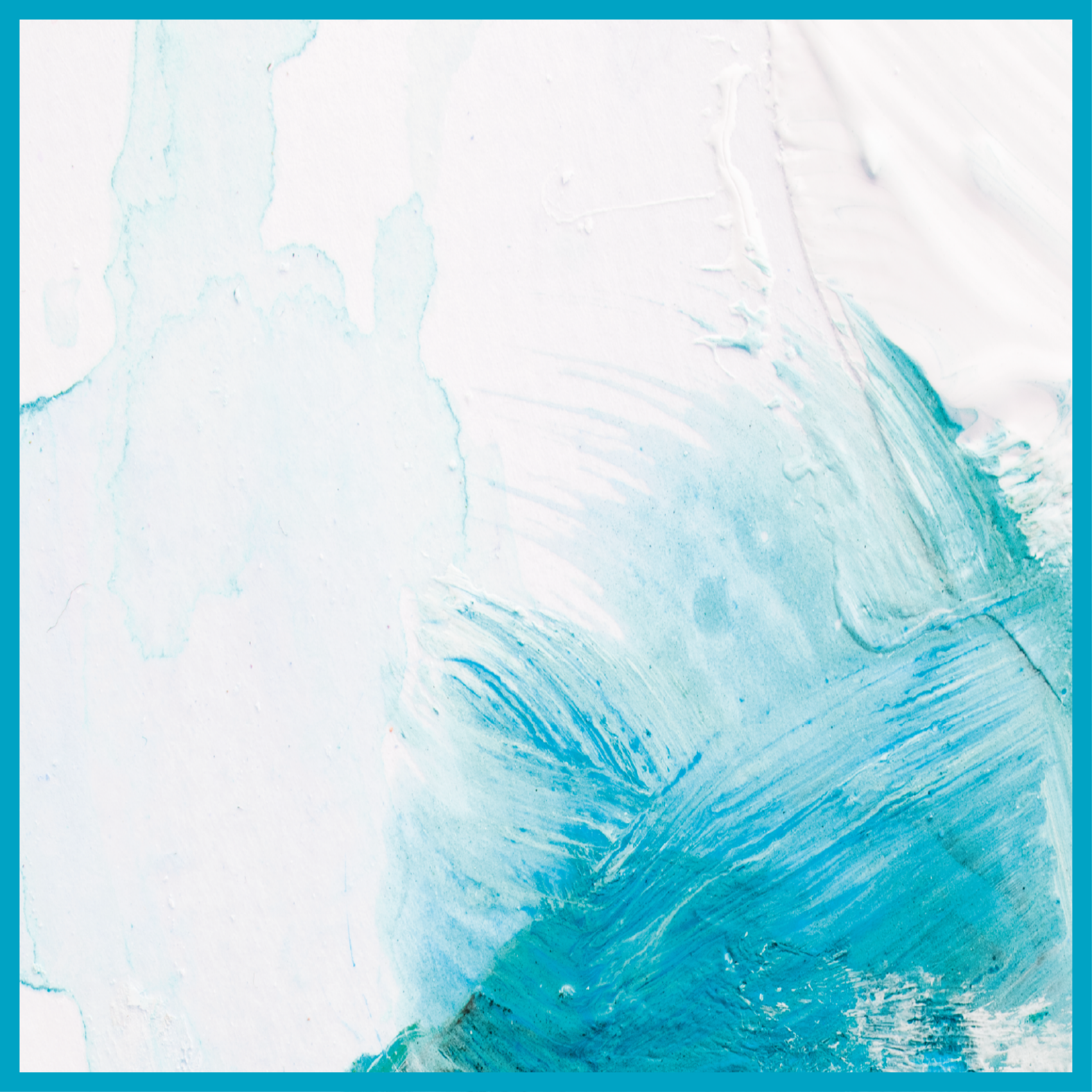 Akvamarinblå penselstrøk tekstur vinyl teppe - Tenstickers