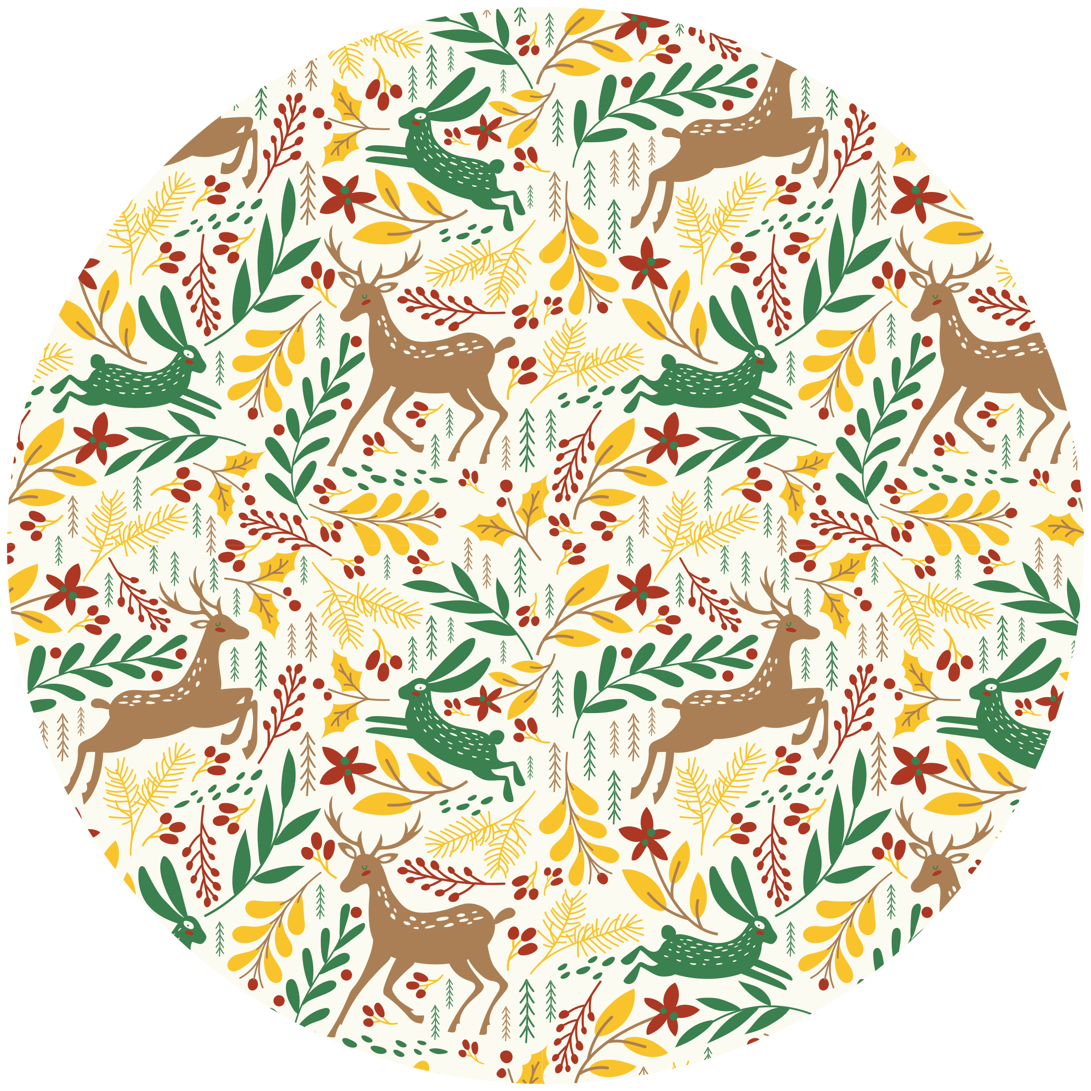 Naturinspirert motiv Jul vinyl teppe - Tenstickers