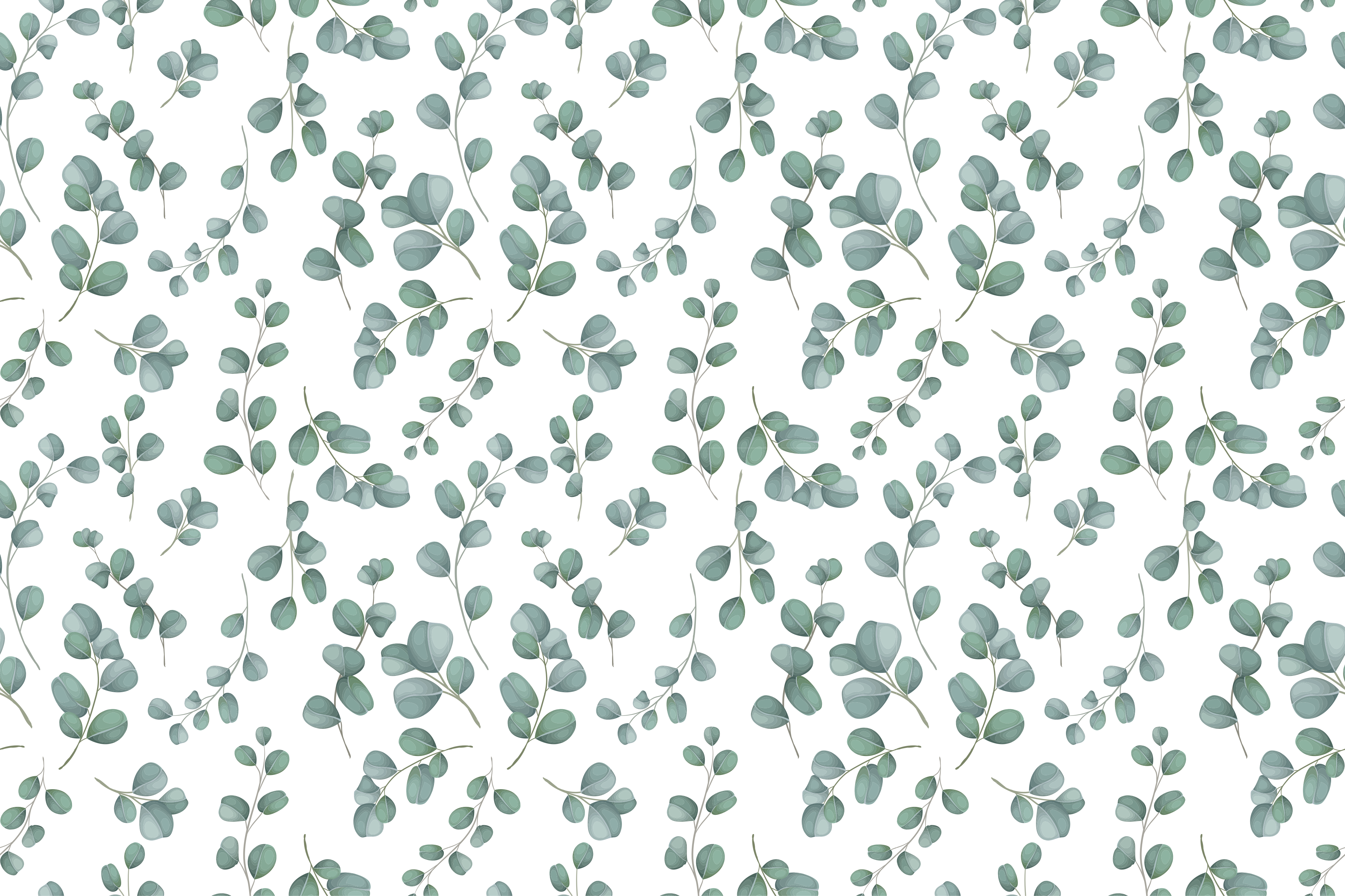 Elegant grøntmønster vinyl teppe blomster og planter - Tenstickers