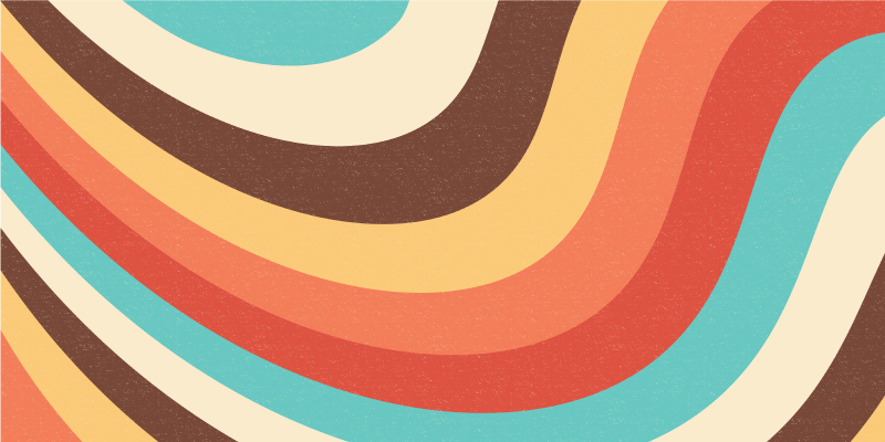 Retro bølgemønster vinyl teppe moderne - Tenstickers