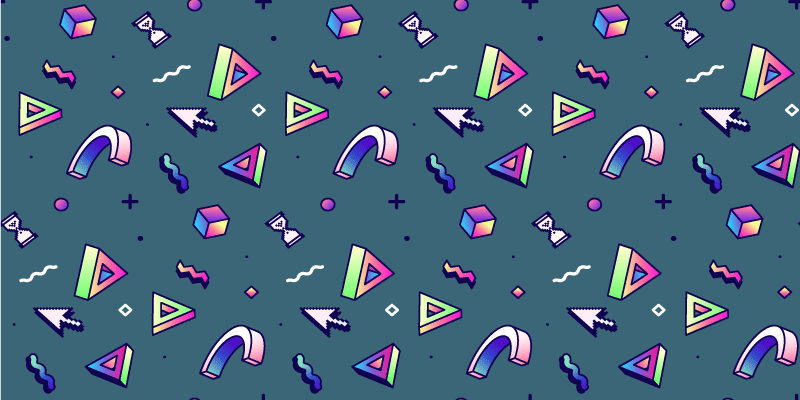 Retro vaporwave -objekter vinyl teppe soverom - Tenstickers