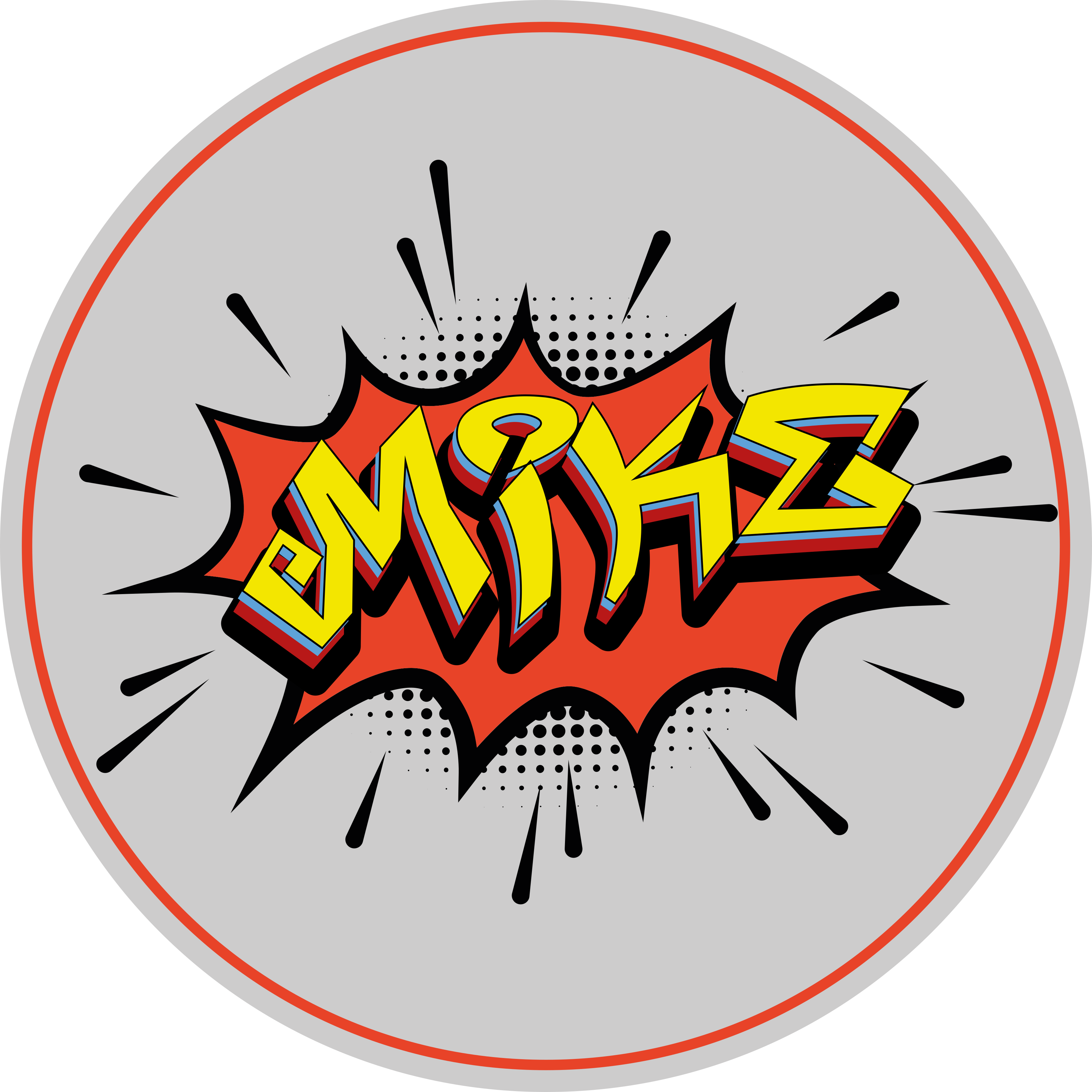 Navneeksplosjon vinyl teppe med navn - Tenstickers