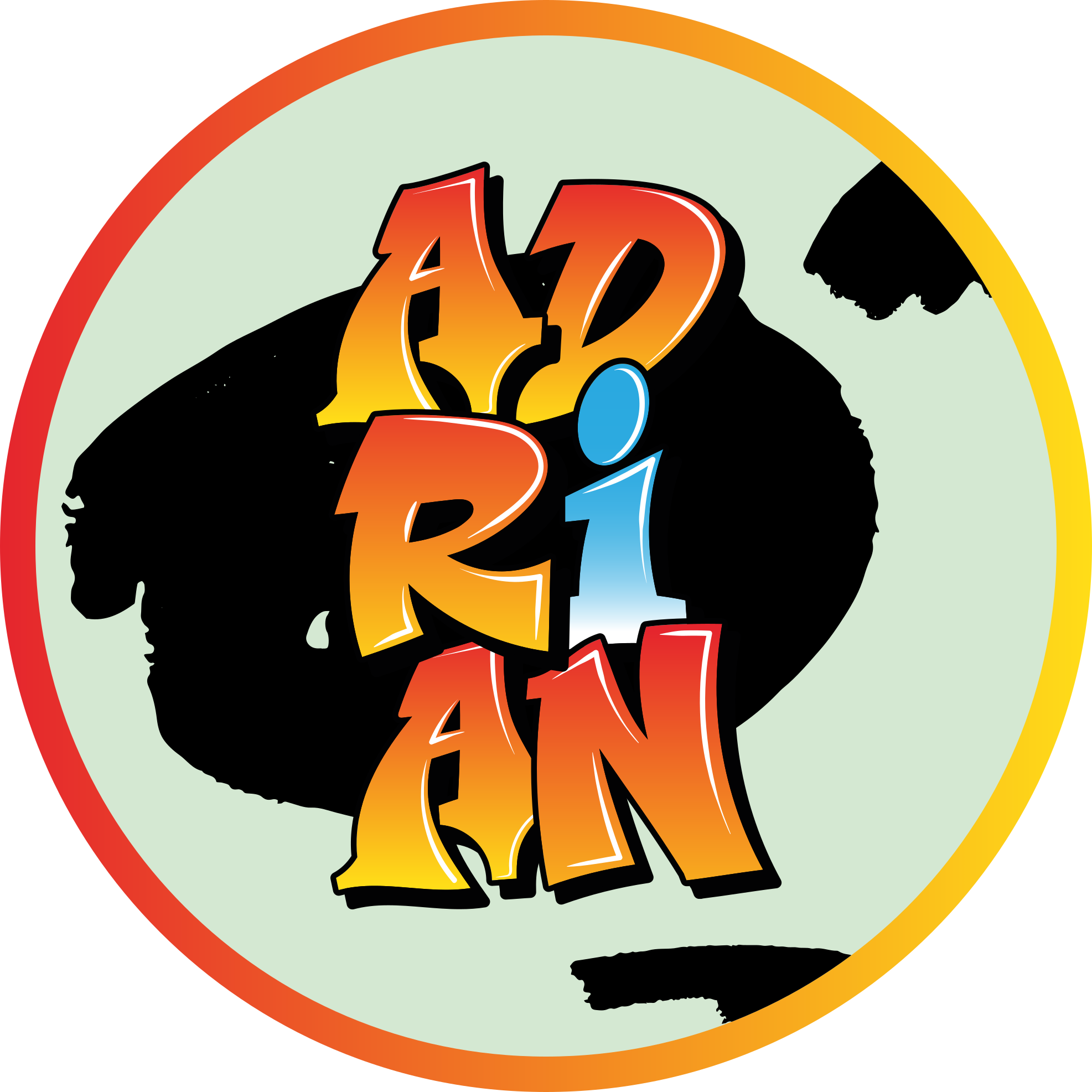 Fargerikt navnedesign vinyl teppe med navn - Tenstickers