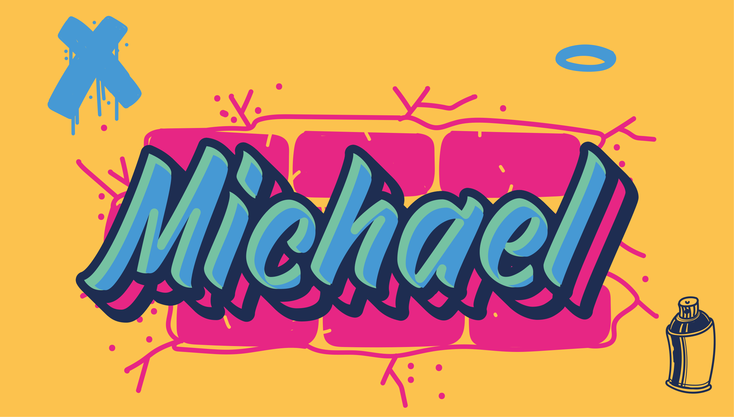 Tilpasset graffitinavn Vinyl teppe flere barn - Tenstickers