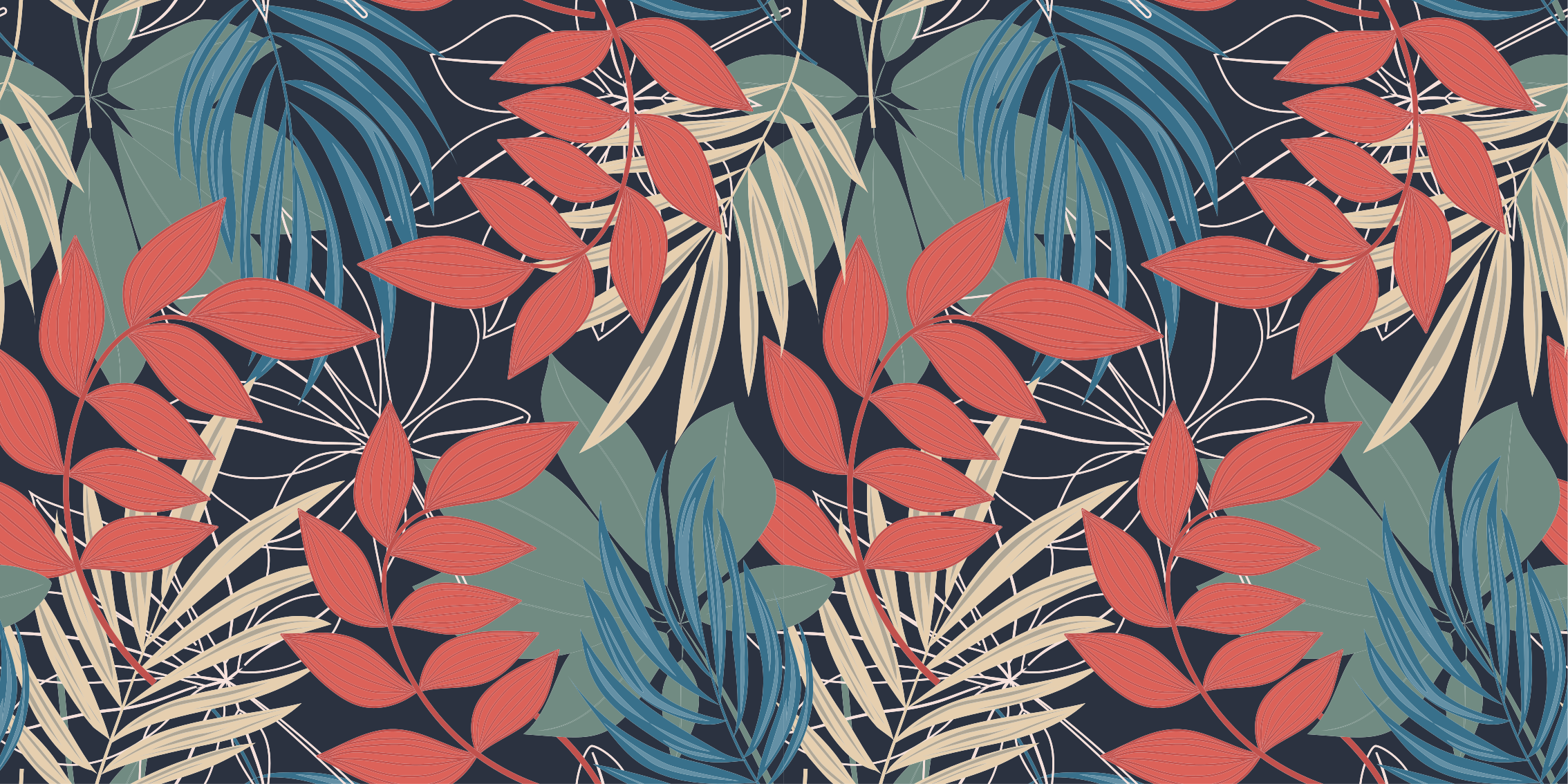 Moderne elegant fauna og flora mønster vinyl teppe blomster og pl - Tenstickers