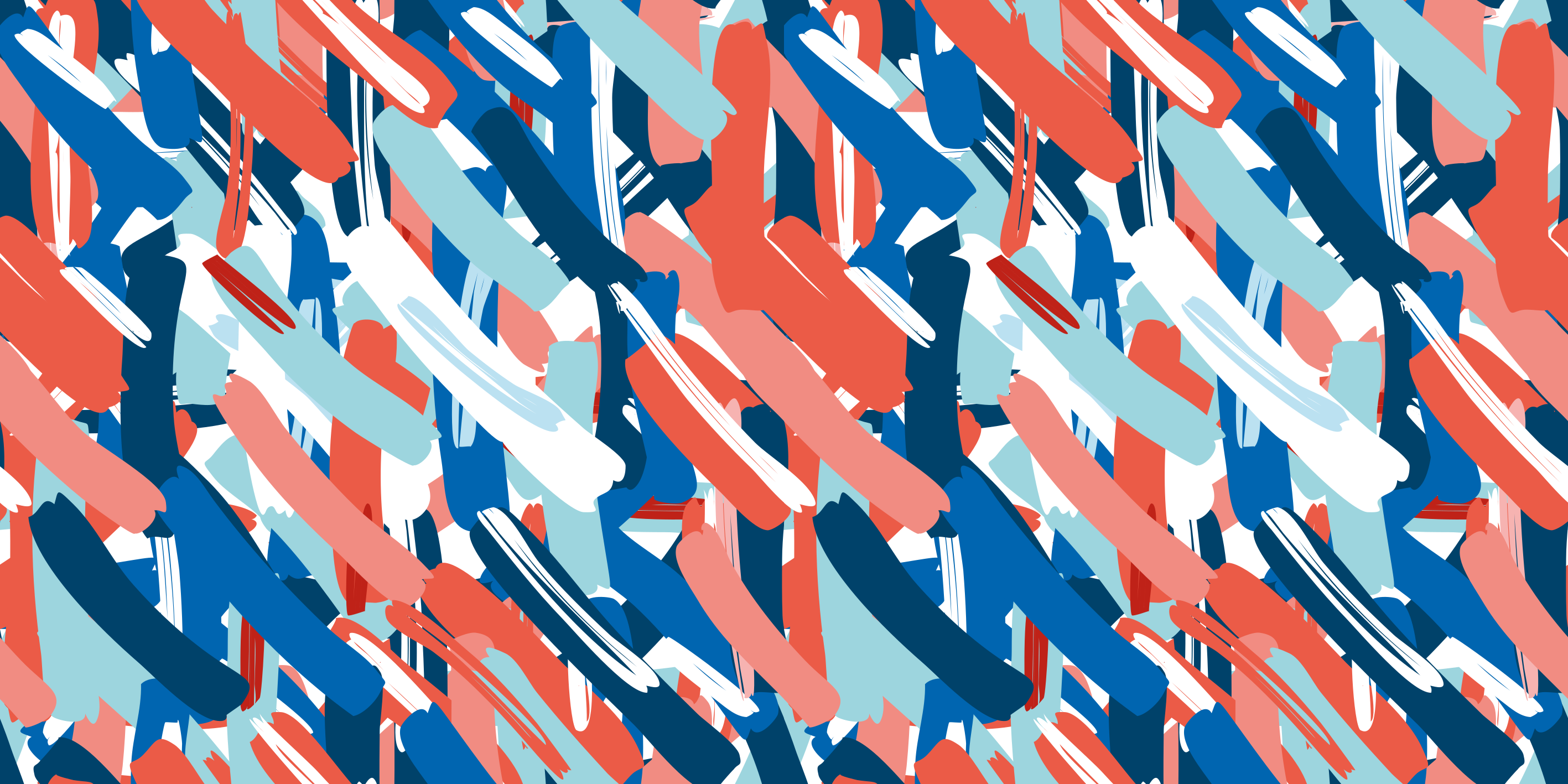 Vinyl teppe moderne fargerike penselstrøk - Tenstickers