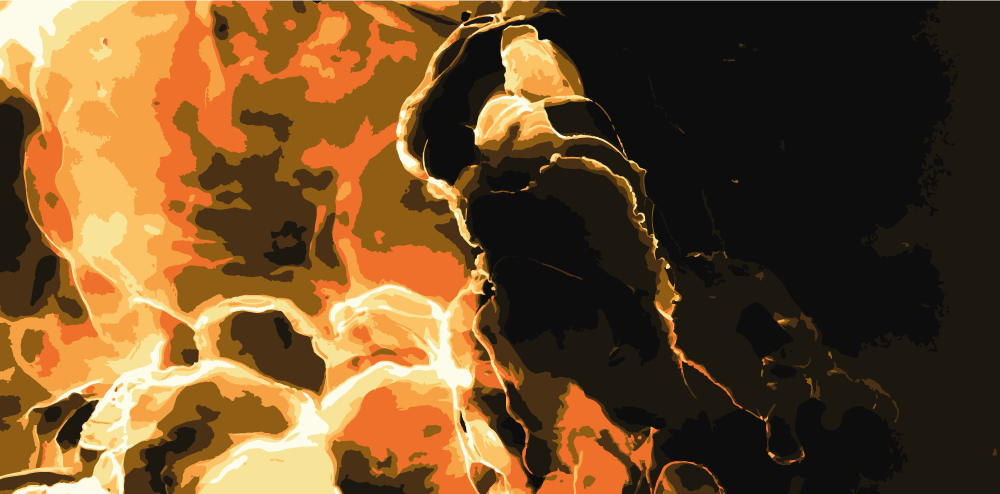 Brennende effekt marmor vinylteppe - Tenstickers