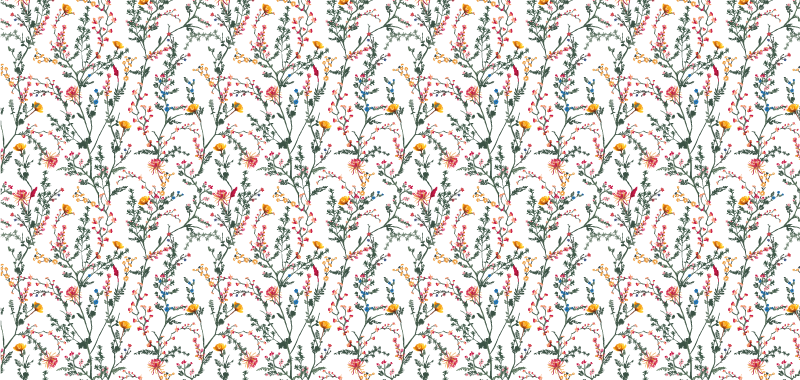 Fargerik hage med planter vinyl teppe blomster og planter - Tenstickers