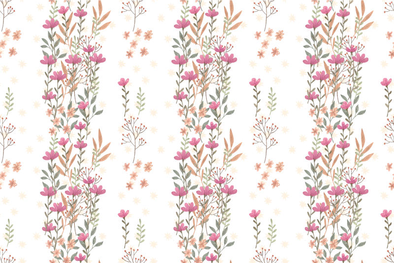 Blomstermønstret motiv vinyl teppe blomster og planter - Tenstickers