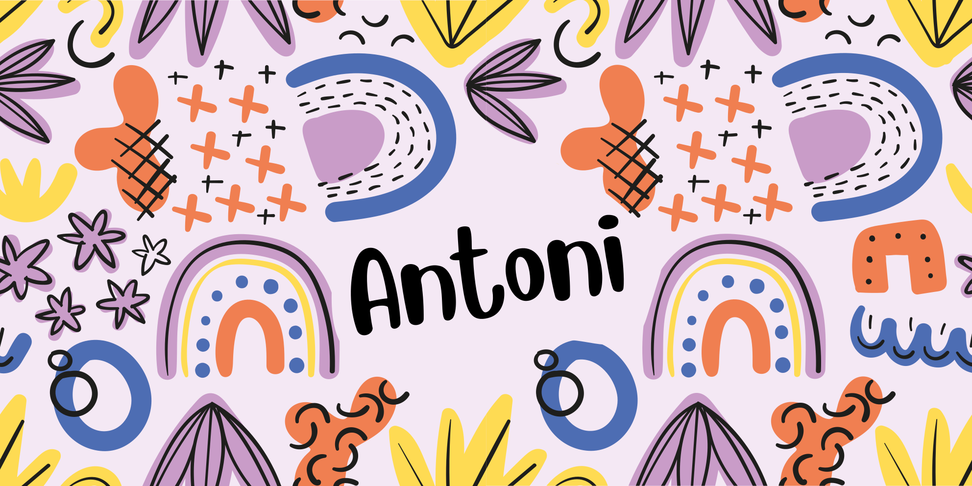 Regnbue mønster lavendel bakgrunn vinyl teppe med navn - Tenstickers