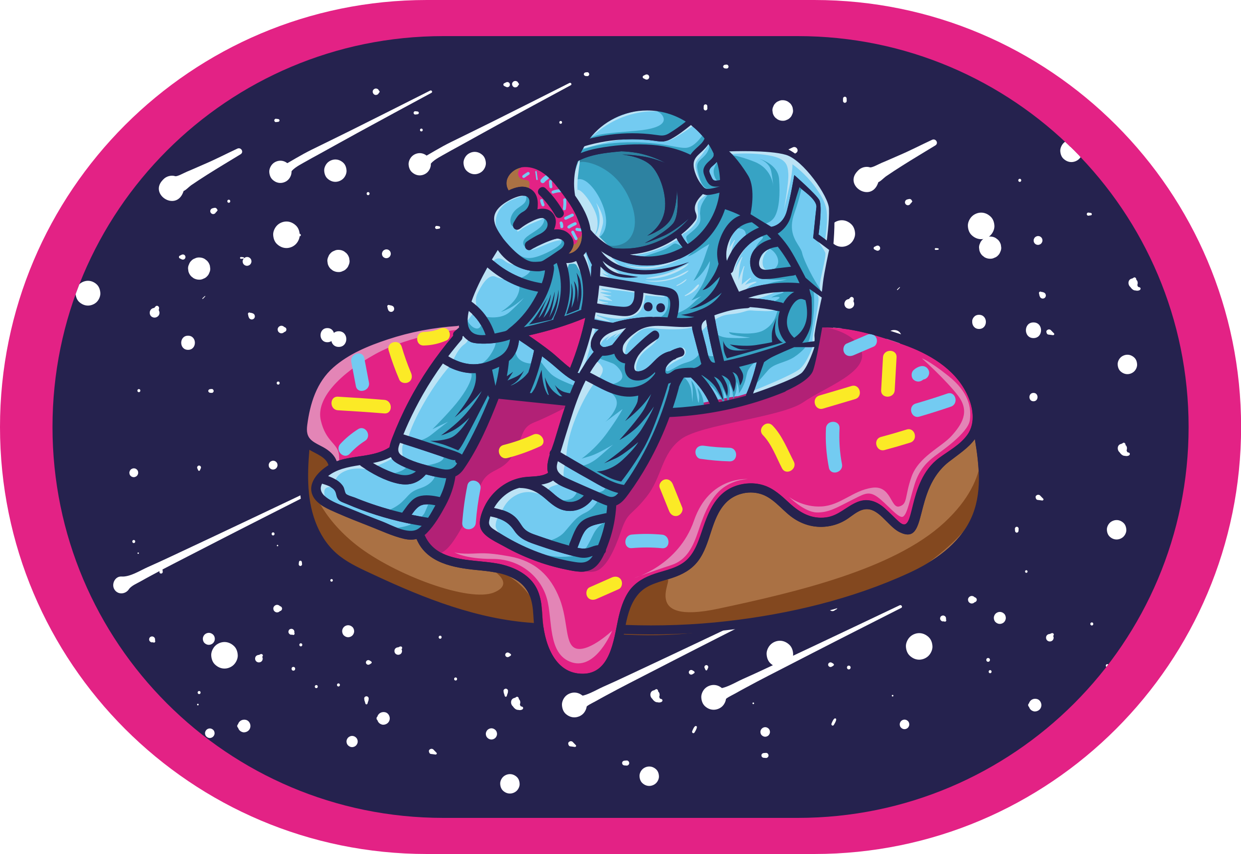 Astronaut på smultring vinyl teppe ungdom - Tenstickers