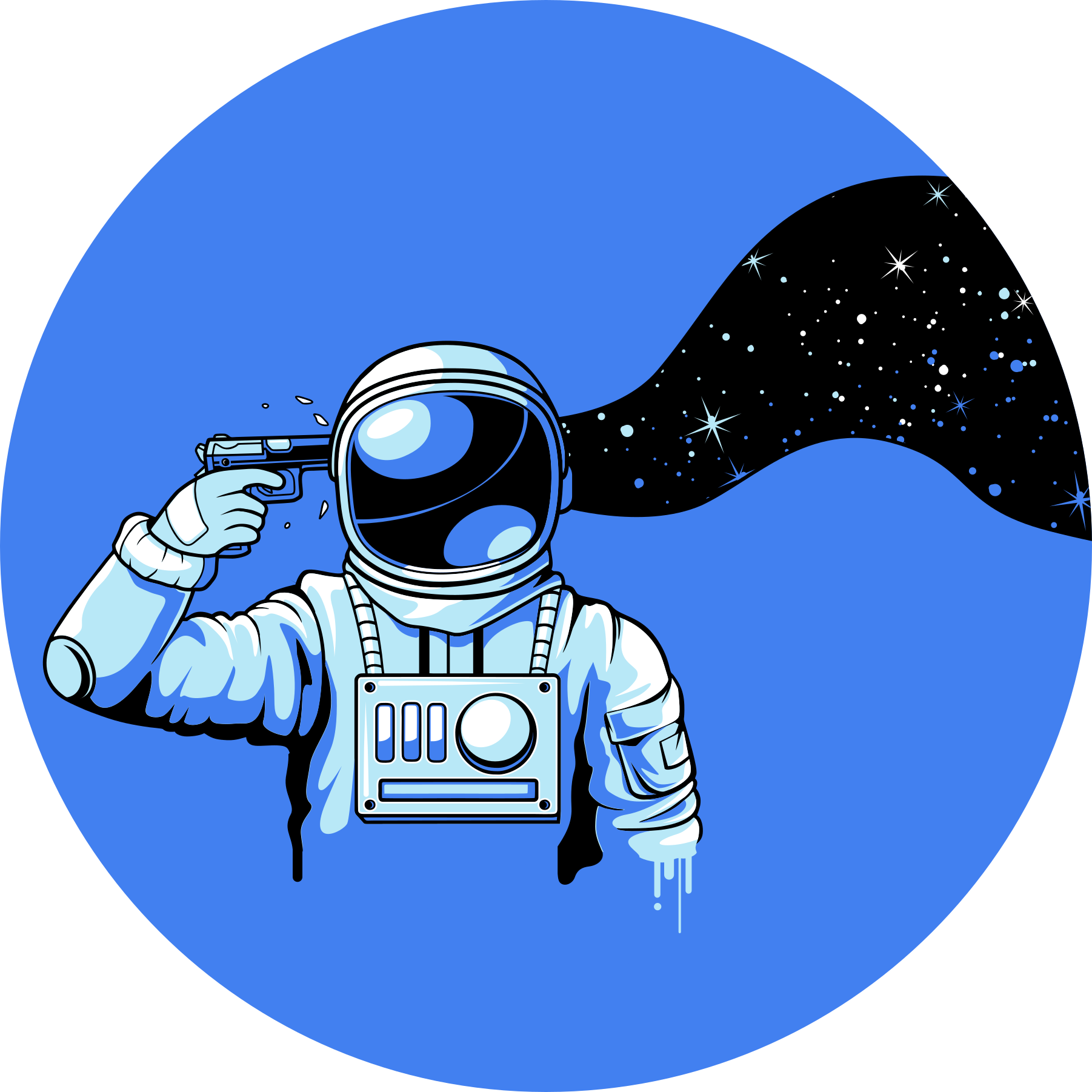 Kosmisk scene fra astronaut vinyl teppe ungdom - Tenstickers