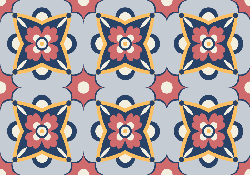 Botanisk grå komposisjon vinyl teppe mosaikk - Tenstickers