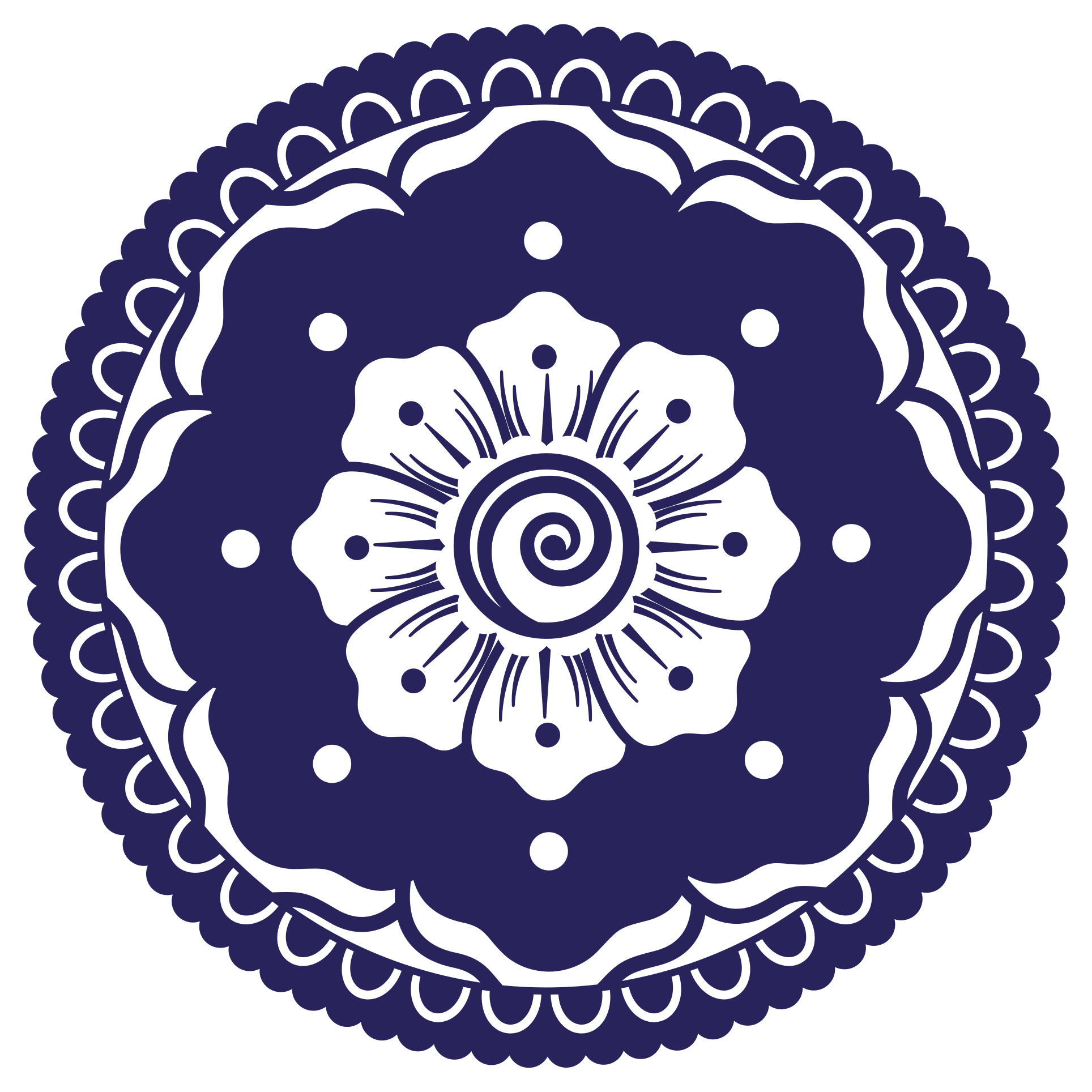 Marine blomsterarrangement vinyl teppe mandala - Tenstickers
