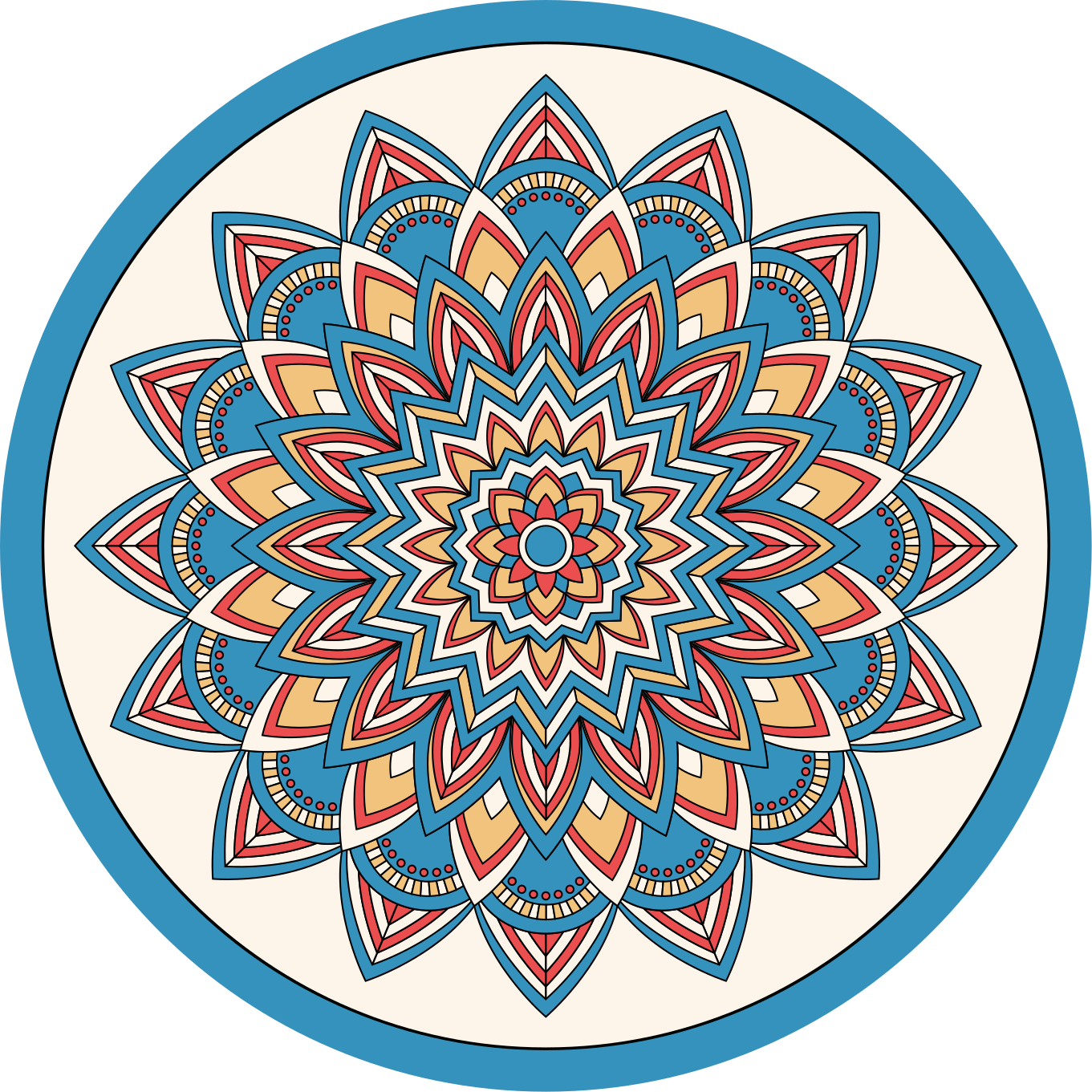 Levende botanisk arrangement vinyl teppe mandala - Tenstickers