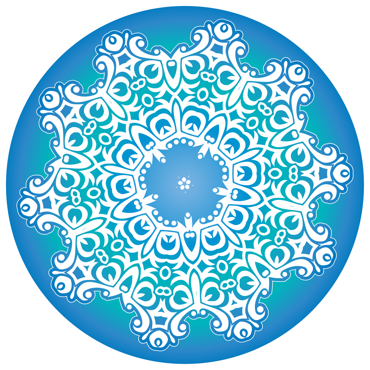 Snøflak stil mandala vinyl teppe mandala - Tenstickers
