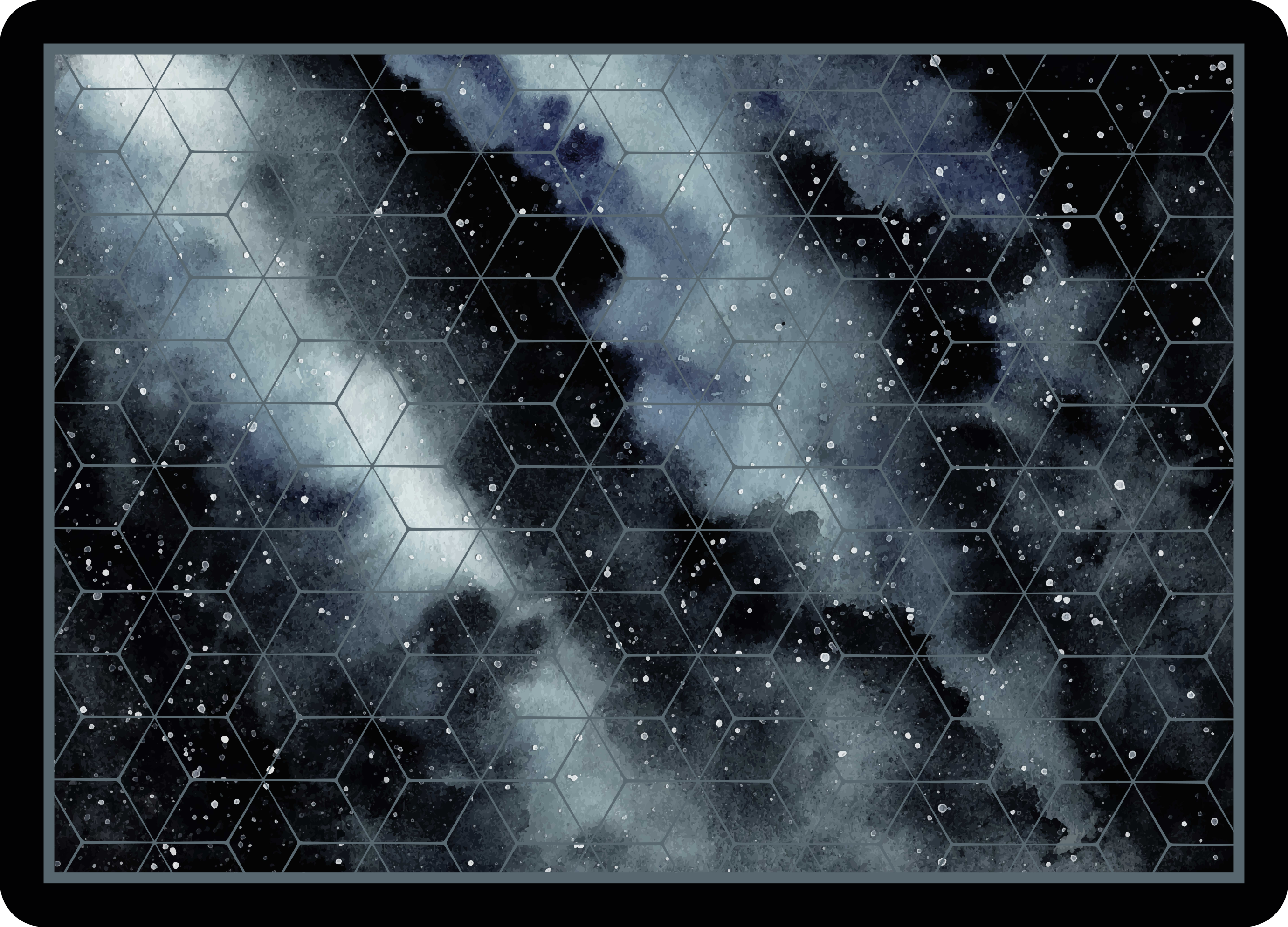 Sekskantet galaksemønster vinyl teppe ungdom - Tenstickers