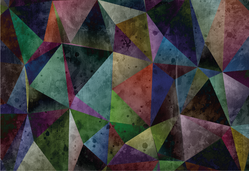 Fargerik trekantmosaikk vinyl teppe geometrisk - Tenstickers