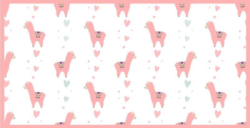 Lama kjærlighetsmønster vinyl teppe baby - Tenstickers
