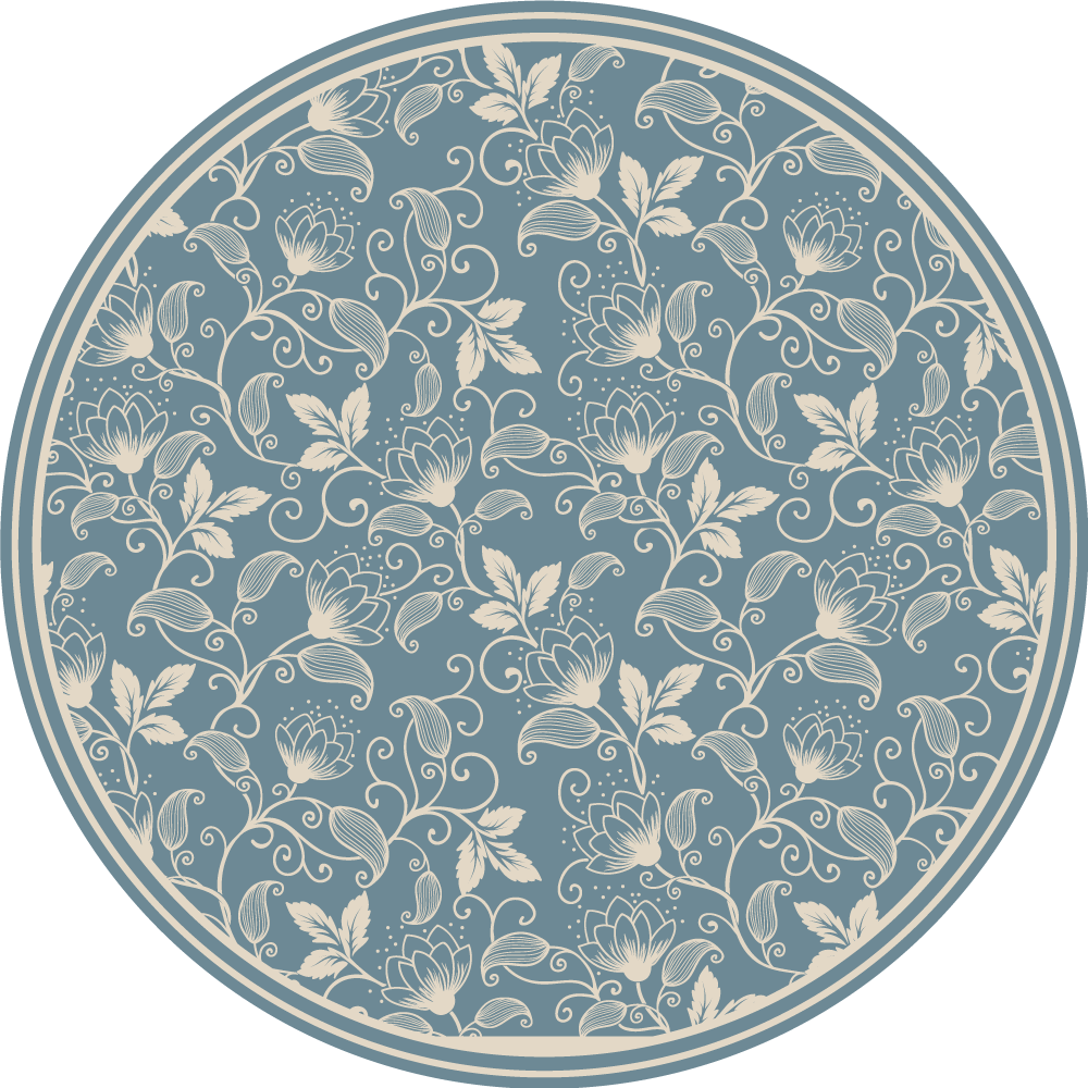 Botanisk virvel vinyl teppe blomster og planter - Tenstickers