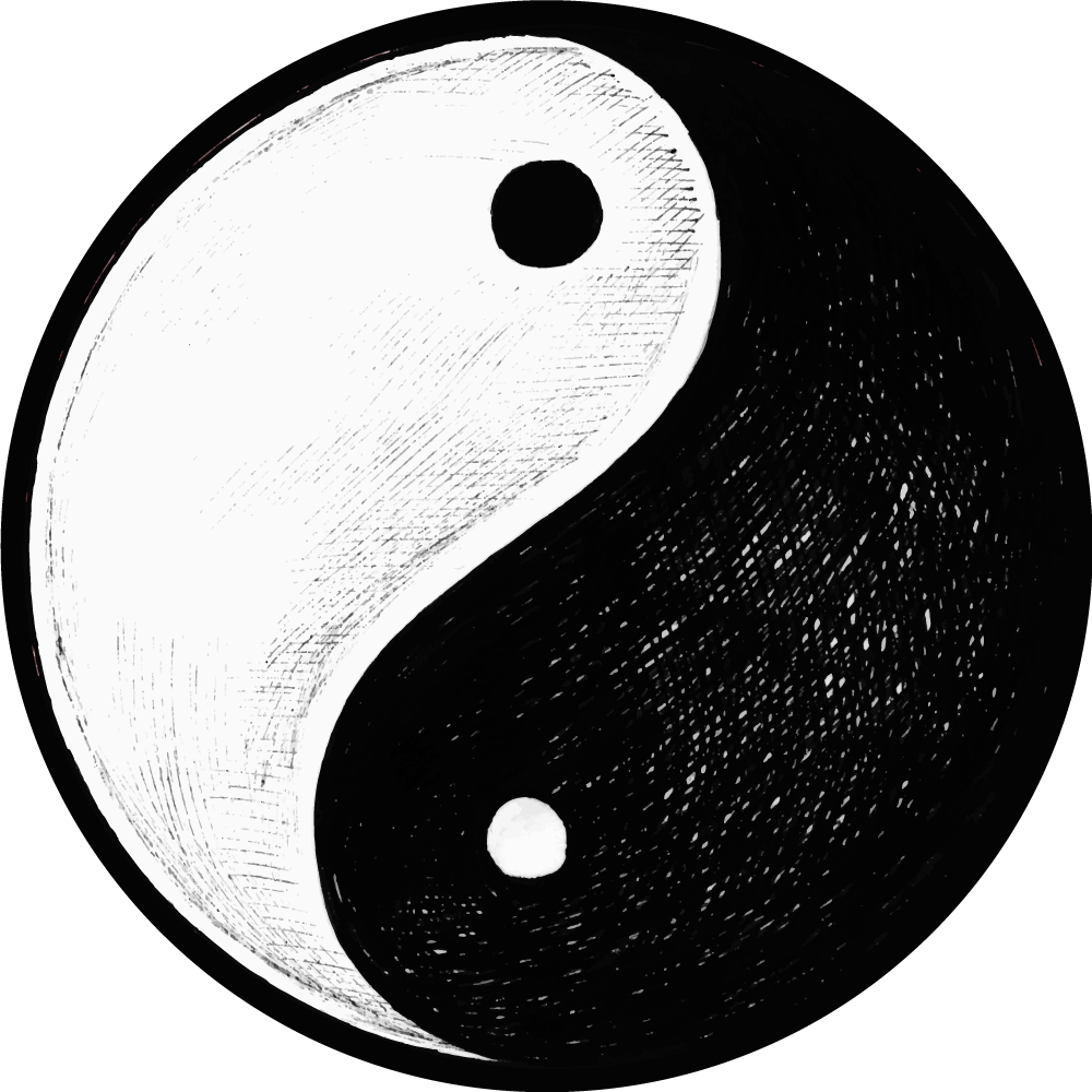 Yin yang-symbolet vinyl teppe rund - Tenstickers