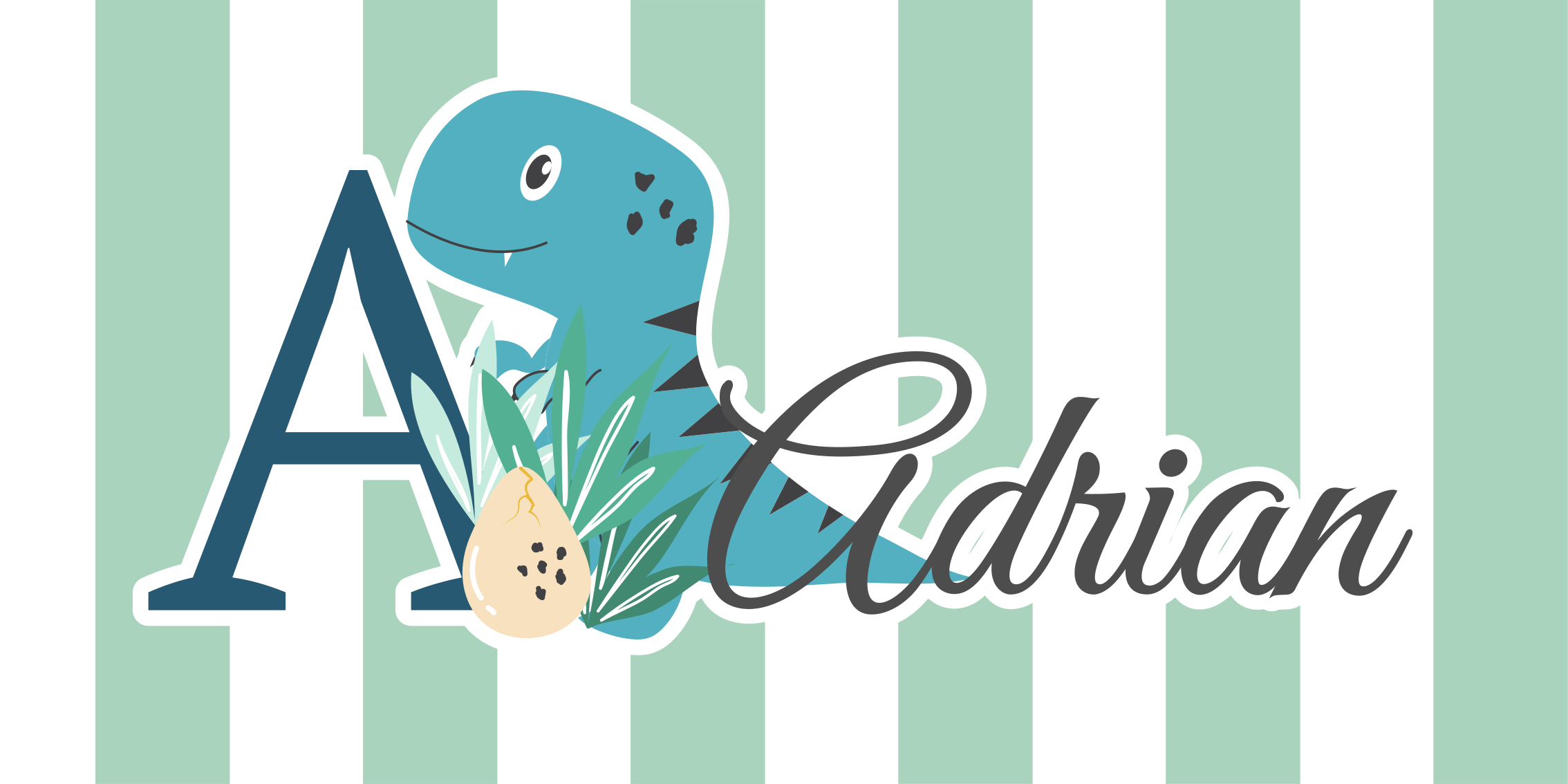 Vinyl teppe baby med initial og navn baby rex - Tenstickers