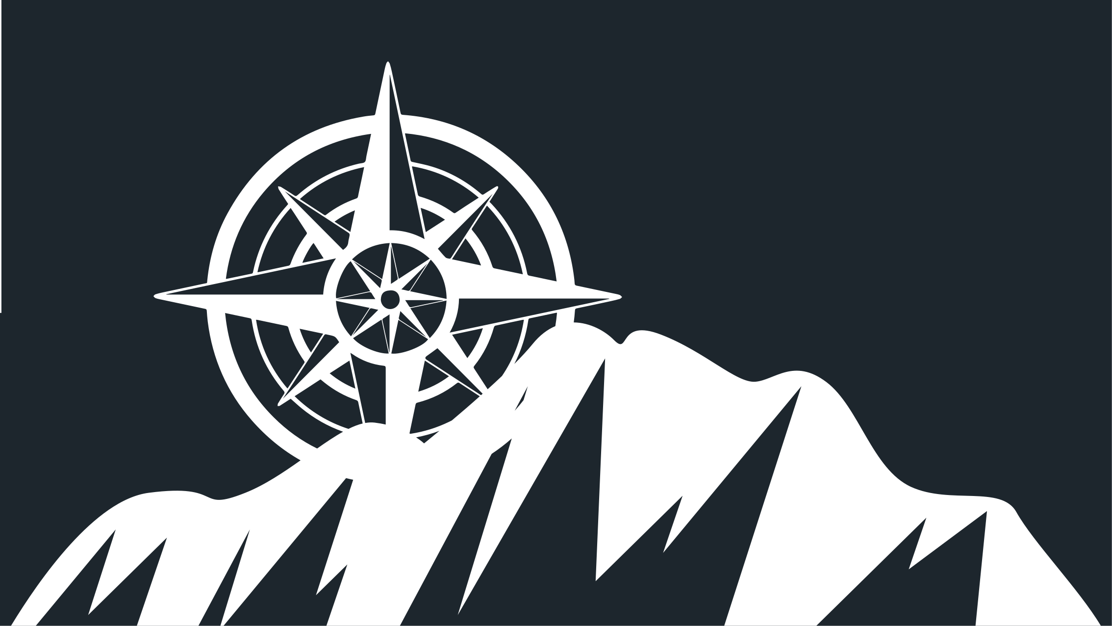 Kompassfjellkunstverk vinyl teppe moderne - Tenstickers