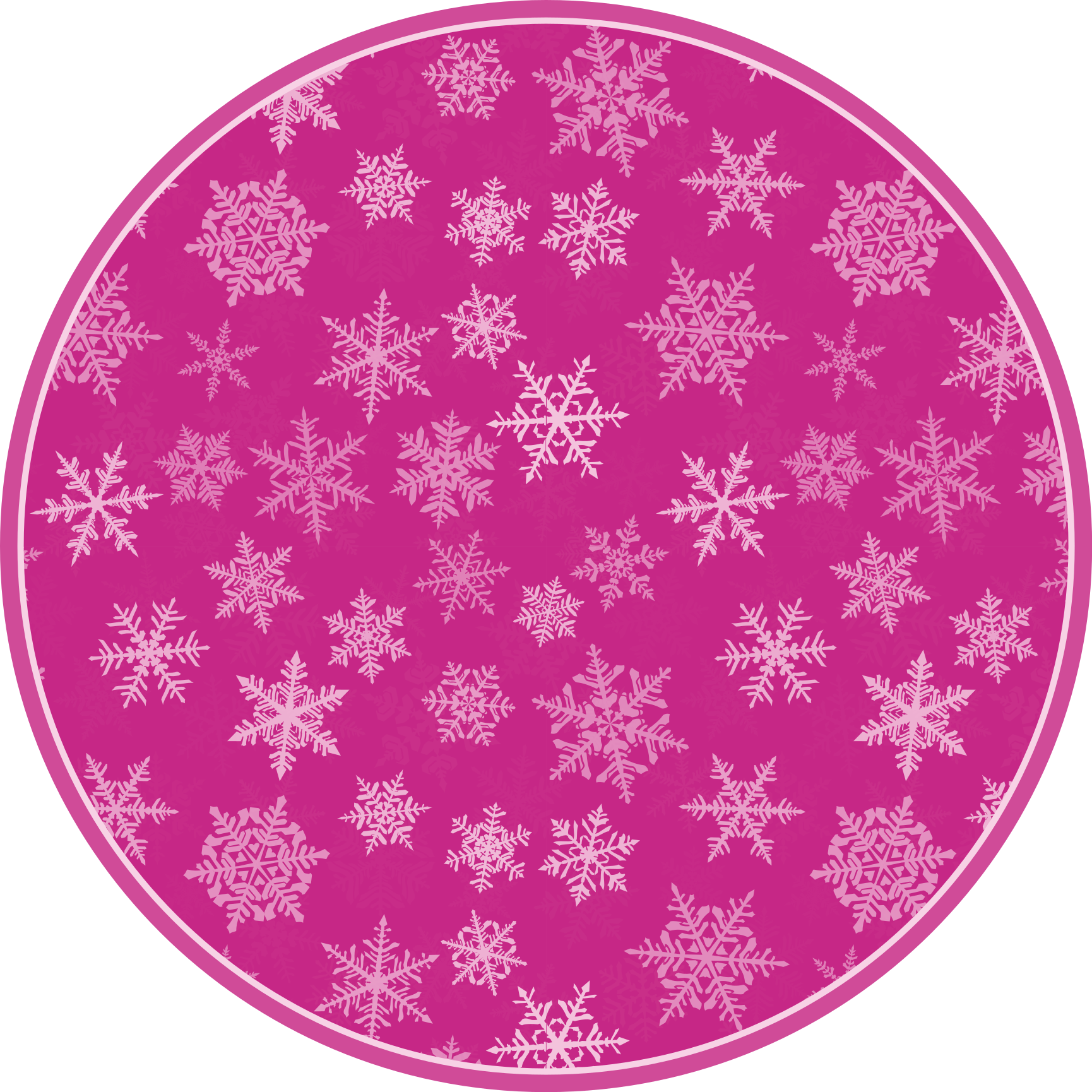 Rosa snøfnuggmønster Jul vinyl teppe - Tenstickers