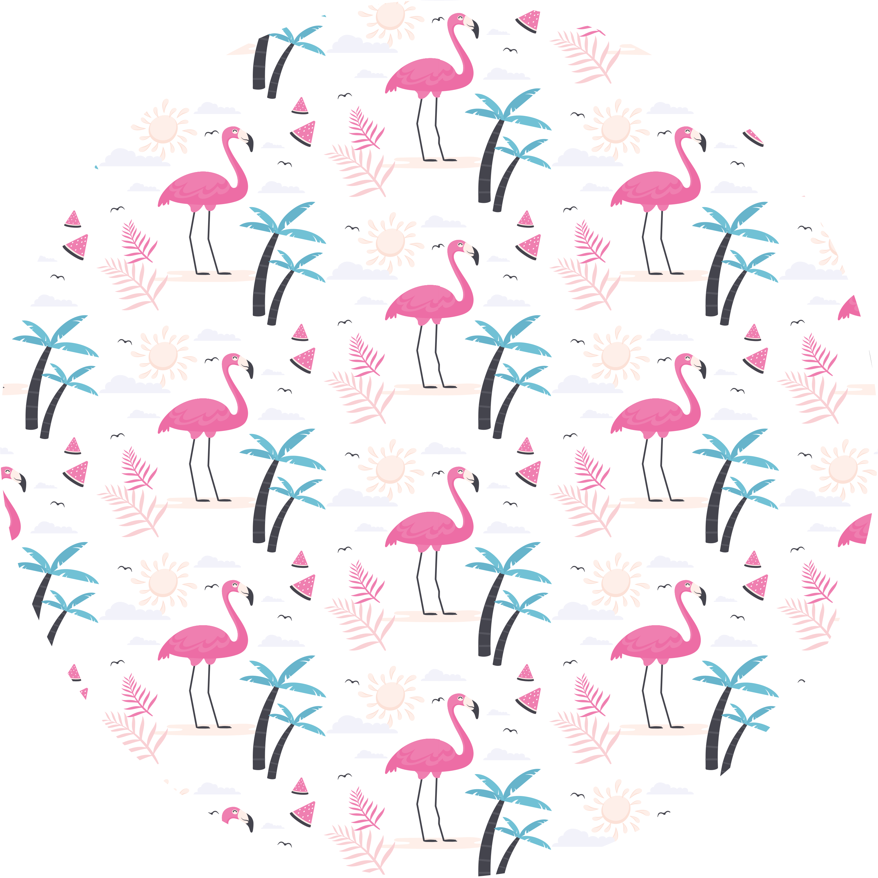 Flamingo tropisk scene vinyl teppe ungdom - Tenstickers