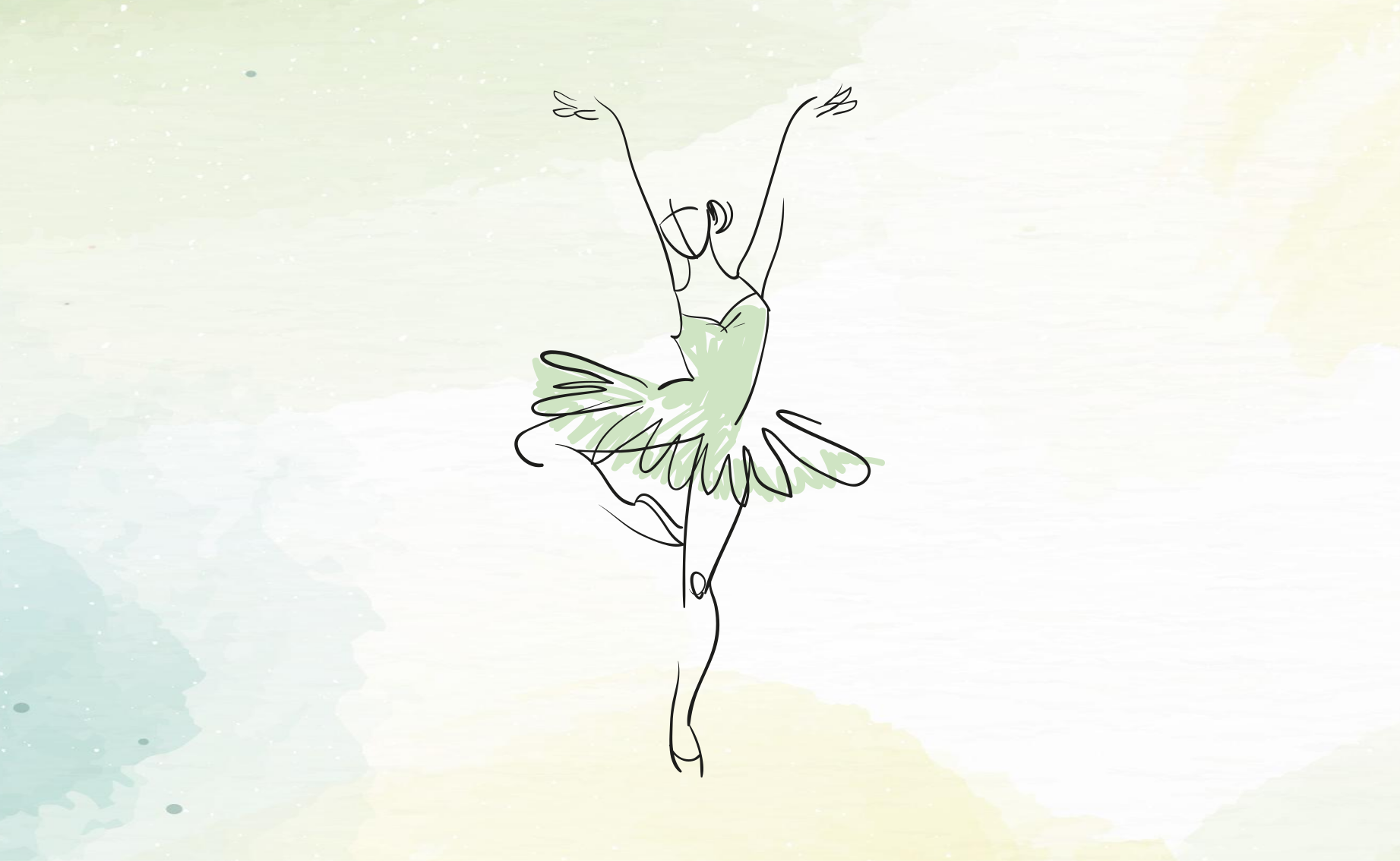 Ballerina i pose strektegning Vinyl teppe flere barn - Tenstickers