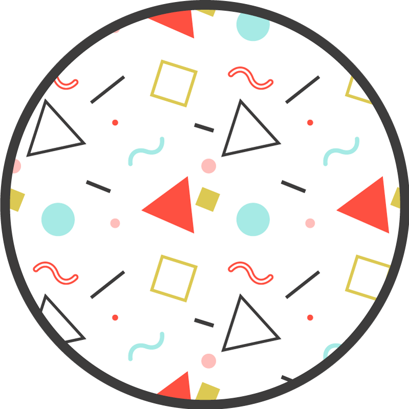 Geometriske fargerike former vinyl teppe geometrisk - Tenstickers