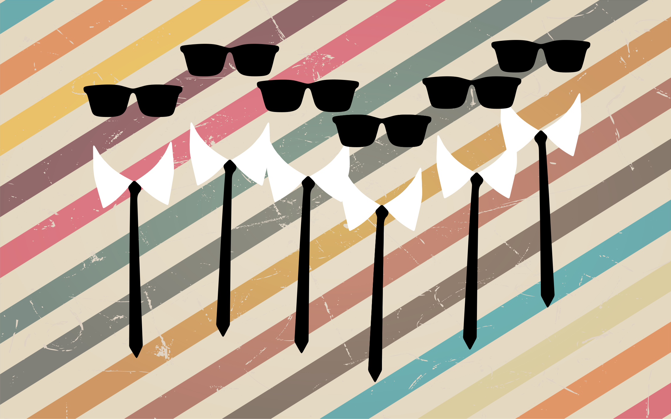 Stilig gruppeantrekk Vinyl teppe striper - Tenstickers