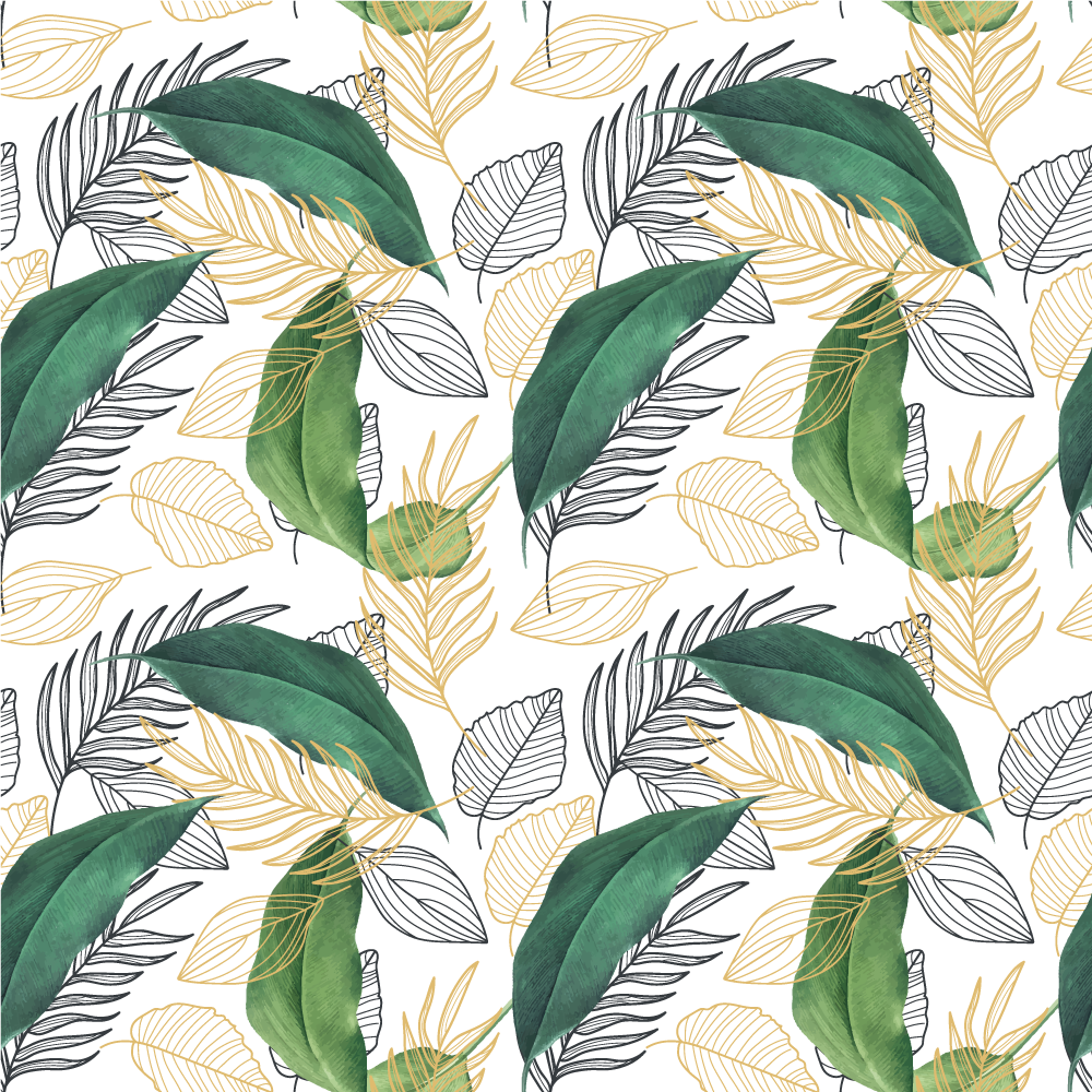 Rikt løvelement vinyl teppe natur - Tenstickers